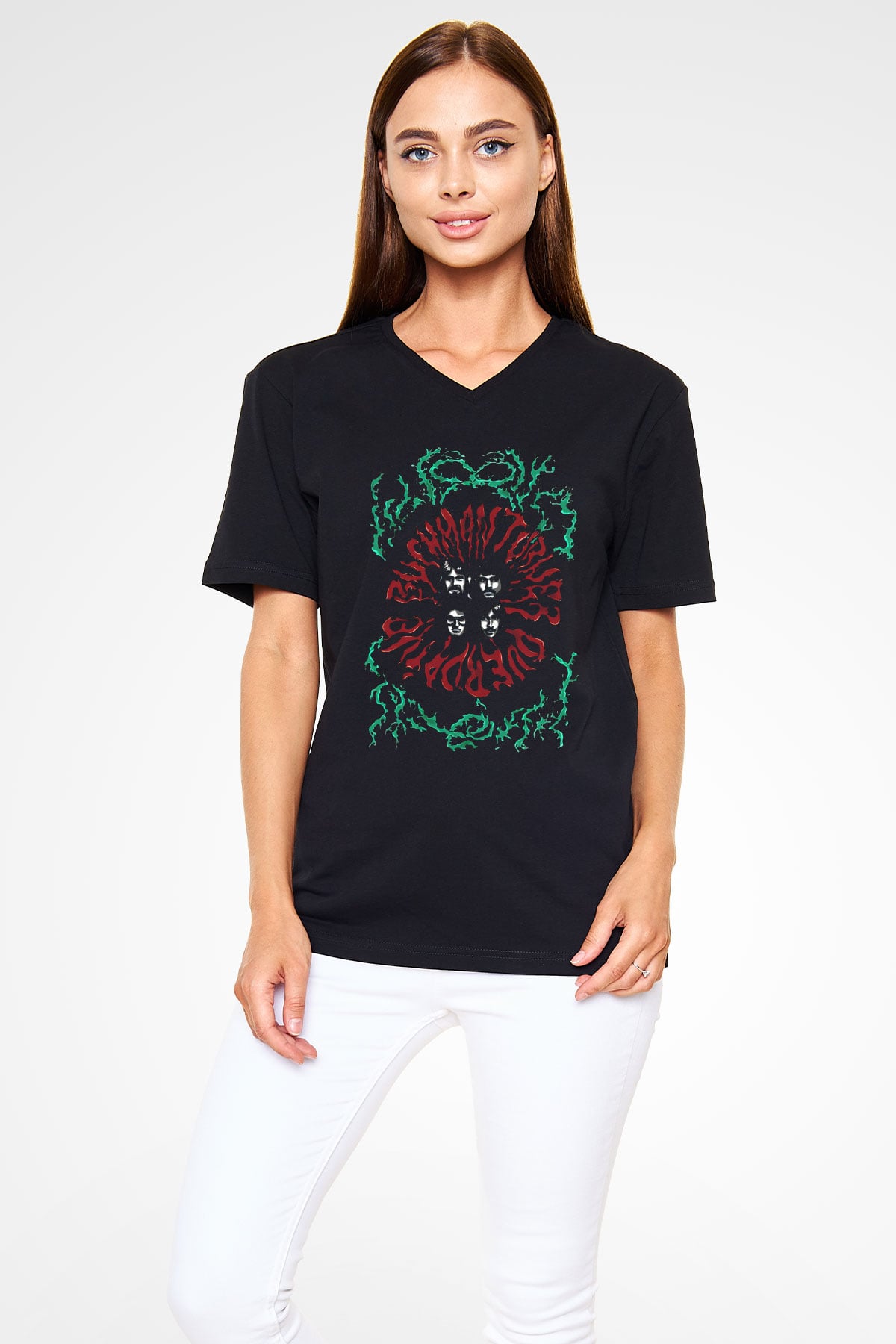 Bachman-Turner Overdrive Siyah Unisex V Yaka Tişört