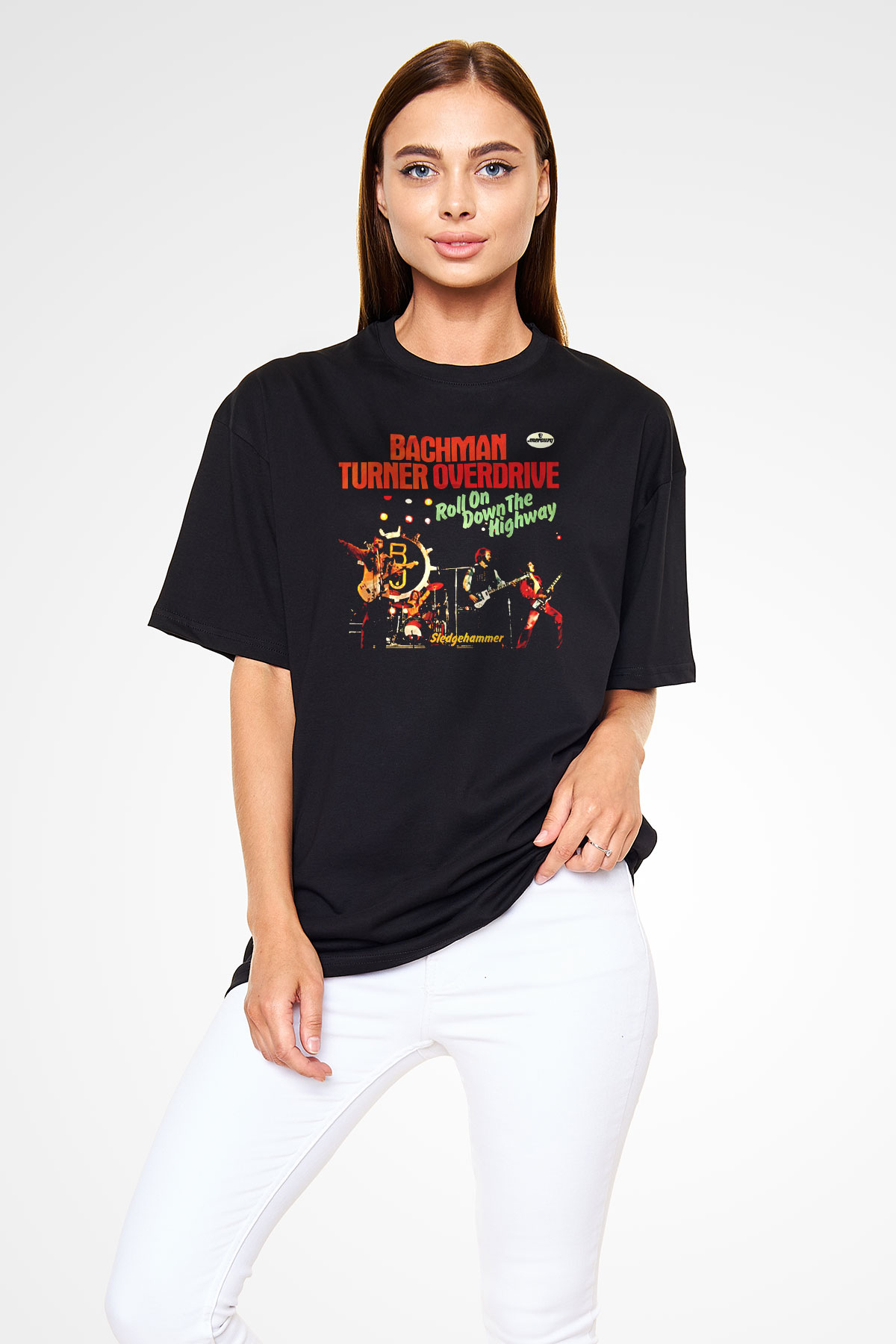 Bachman-Turner Overdrive Siyah Unisex Oversize Tişört T-Shirt