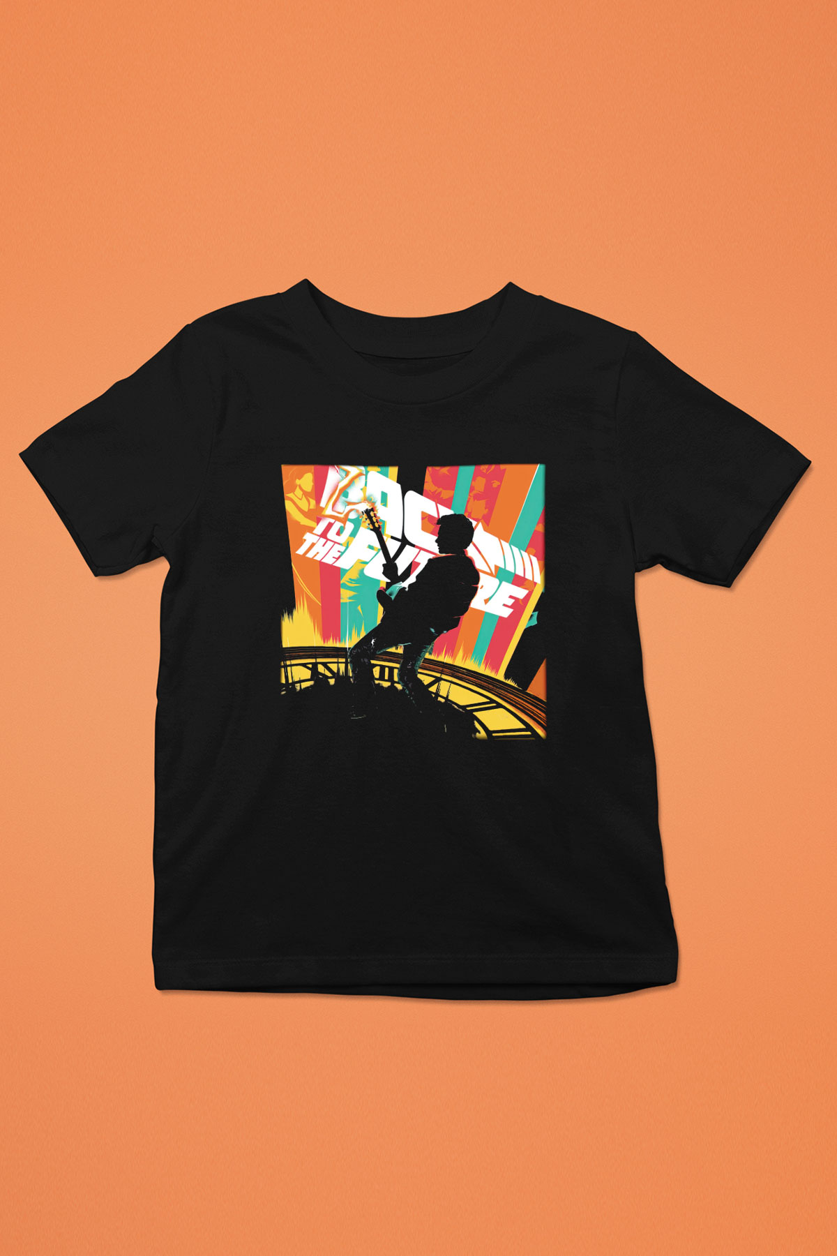 Back to the future Geleceğe Dönüş Baskılı Siyah Unisex Çocuk Tişört