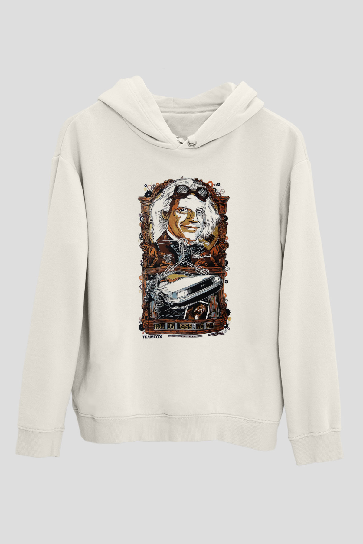 Back to the future Geleceğe Dönüş Beyaz Unisex Kapşonlu Sweatshirt