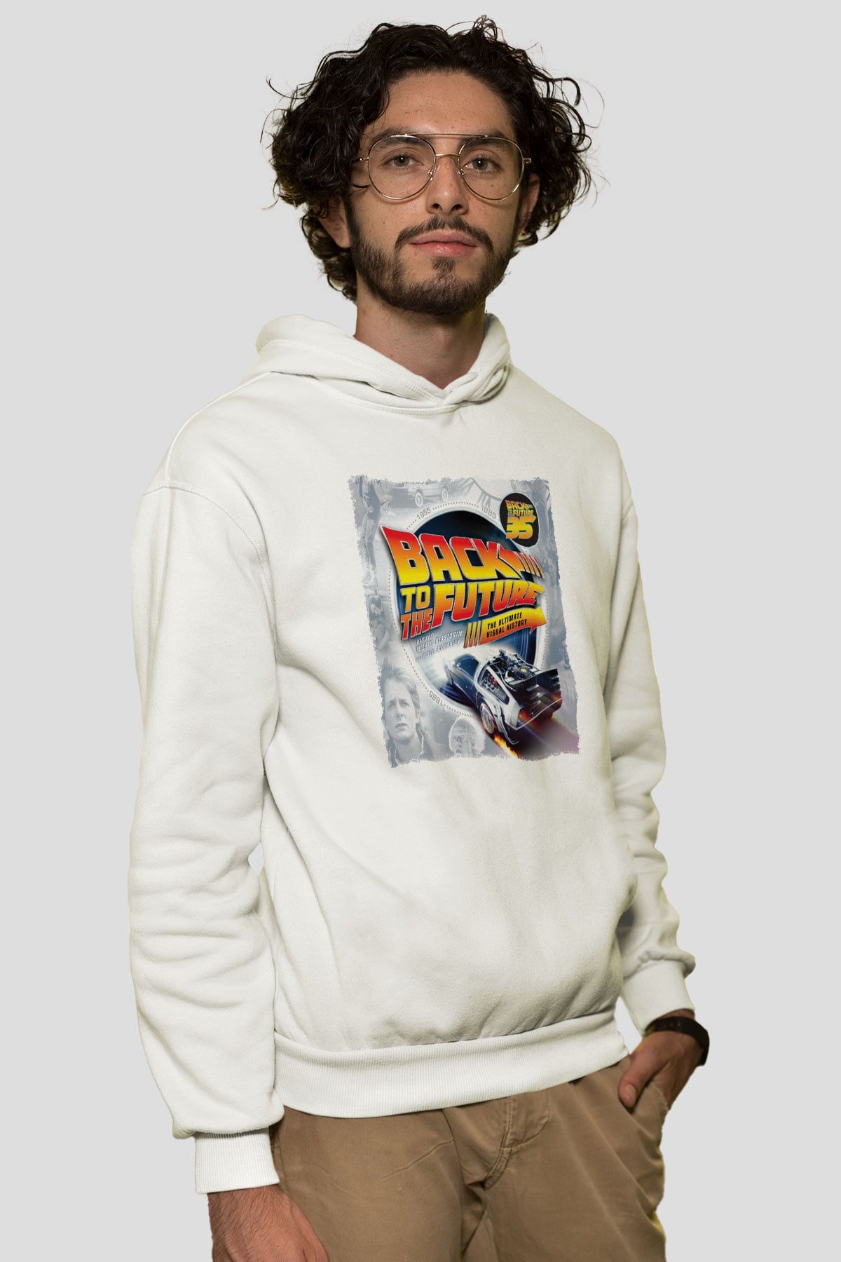 Back to the Future Geleceğe Dönüş Beyaz Unisex Hoodie