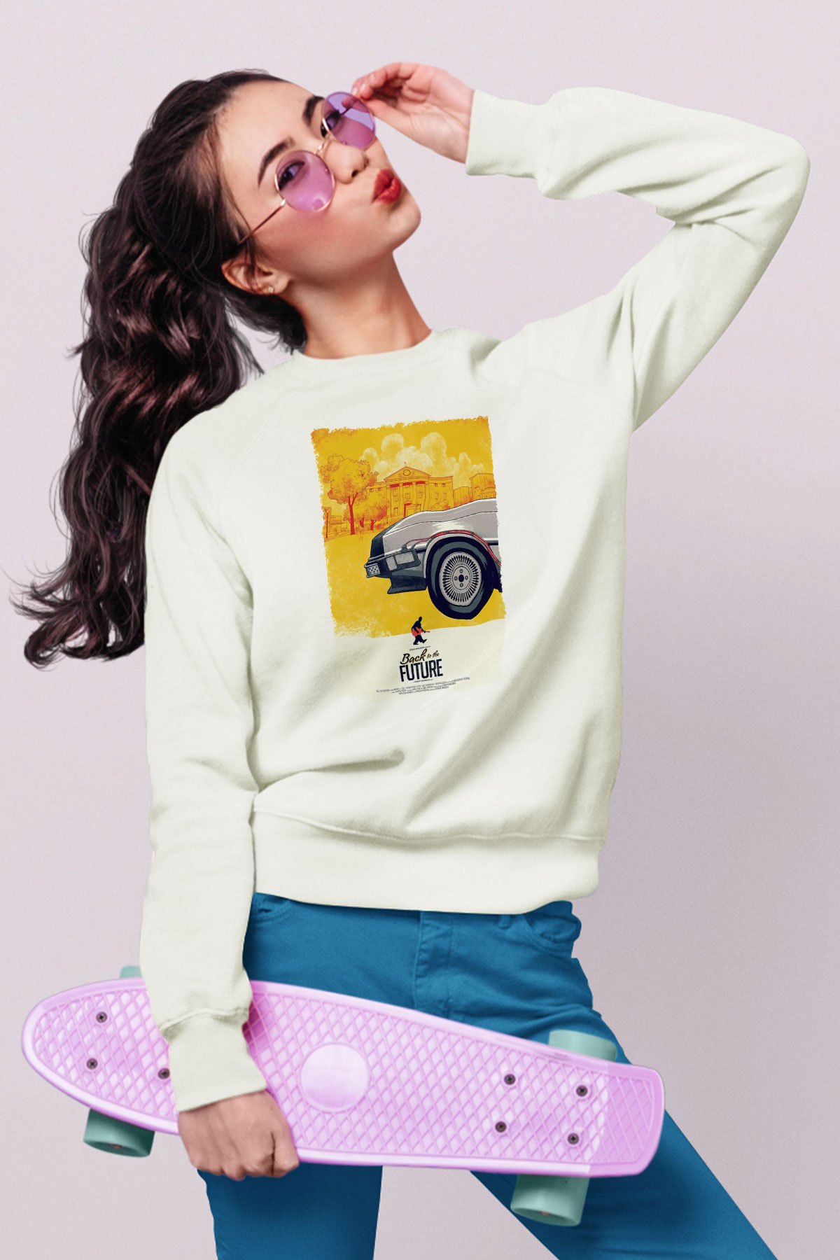 Back to the Future Geleceğe Dönüş Beyaz Unisex Sweatshirt