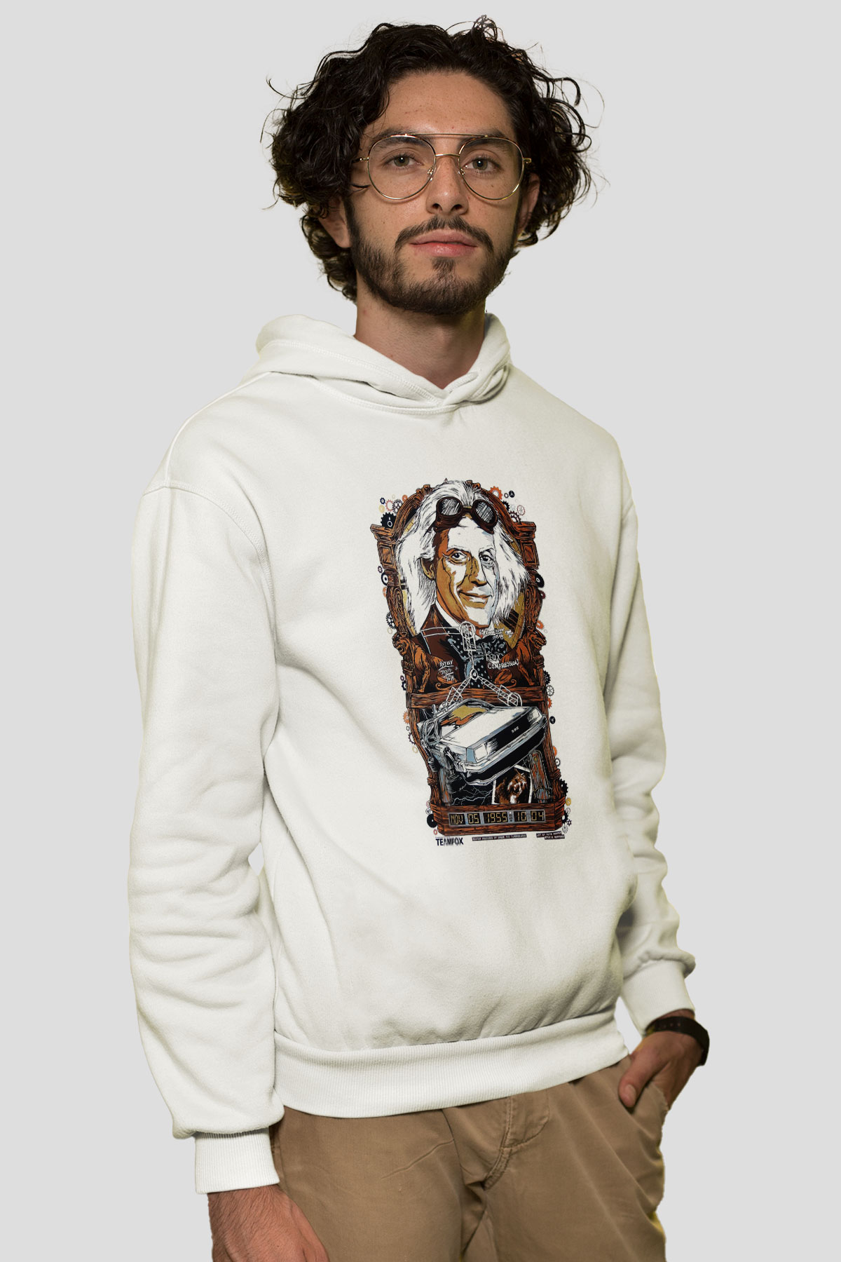 Back to the future Geleceğe Dönüş Beyaz Unisex Kapşonlu Sweatshirt
