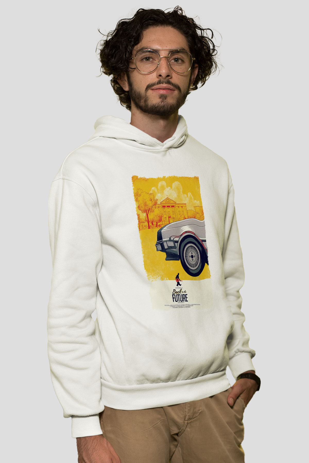 Back to the Future Geleceğe Dönüş Beyaz Unisex Hoodie