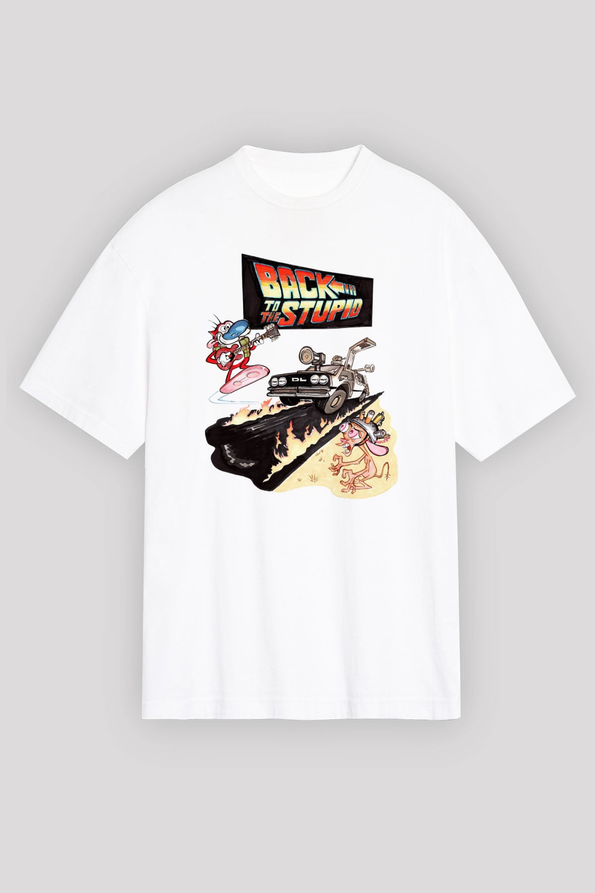 Back to the future Geleceğe Dönüş Beyaz Unisex Oversize Tişört