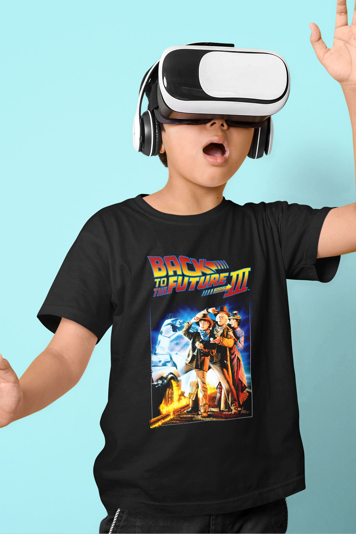 Back to the Future Geleceğe Dönüş Siyah Unisex Çocuk Tişört