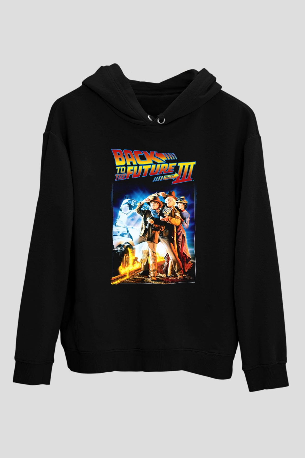 Back to the Future Geleceğe Dönüş Siyah Unisex Hoodie