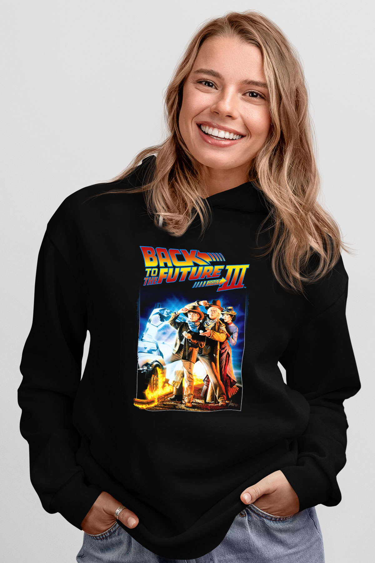 Back to the Future Geleceğe Dönüş Siyah Unisex Hoodie