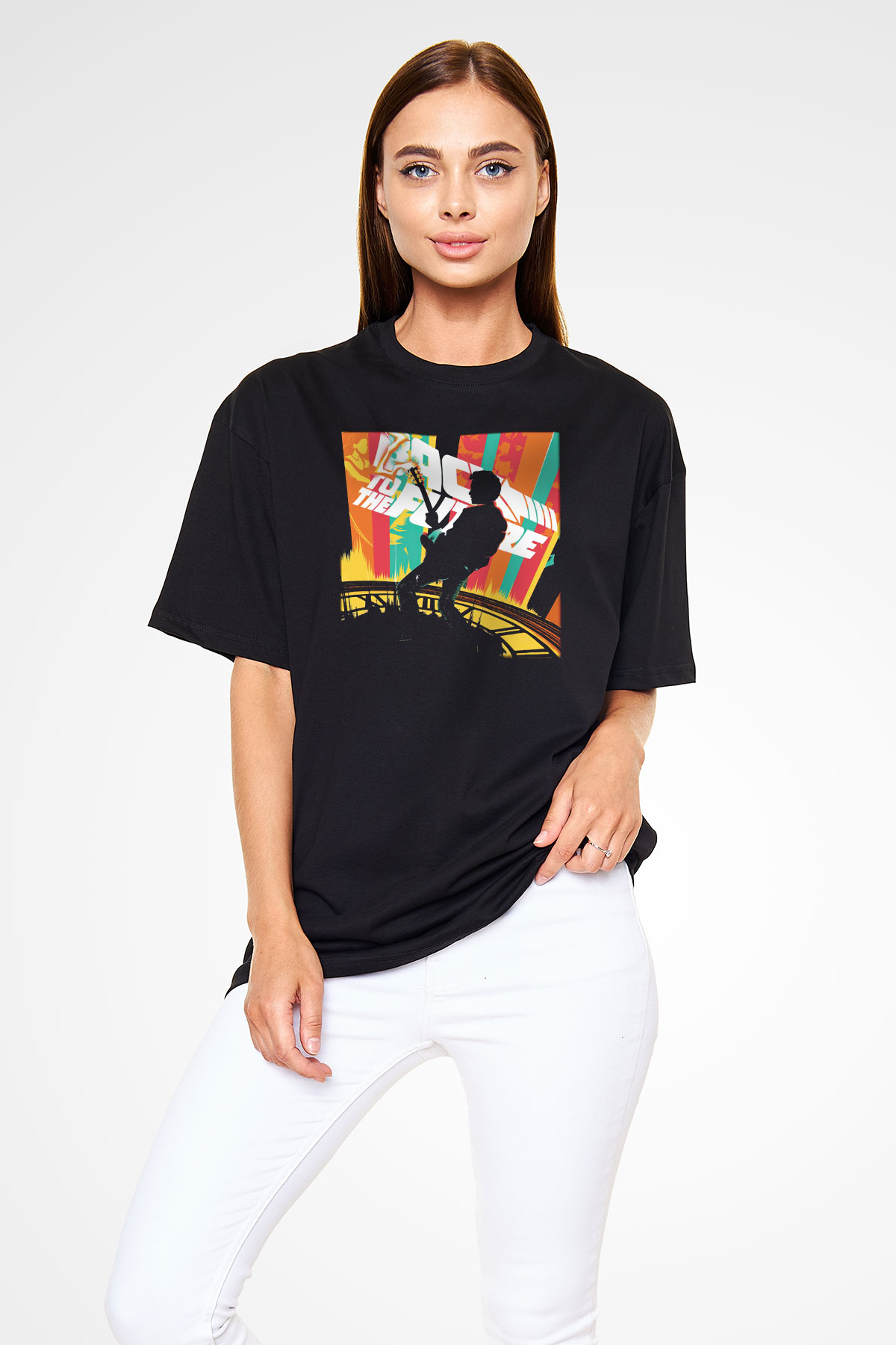Back to the future Geleceğe Dönüş Siyah Unisex Oversize Tişört