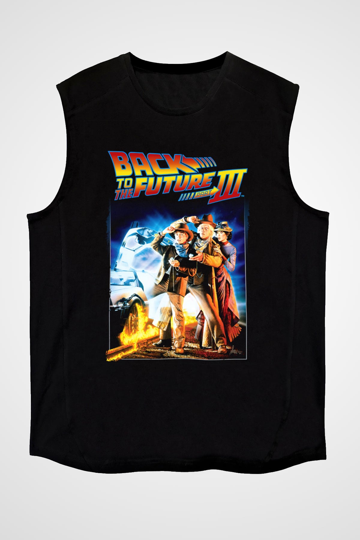 Back to the Future Geleceğe Dönüş Siyah Unisex Kolsuz Tişört