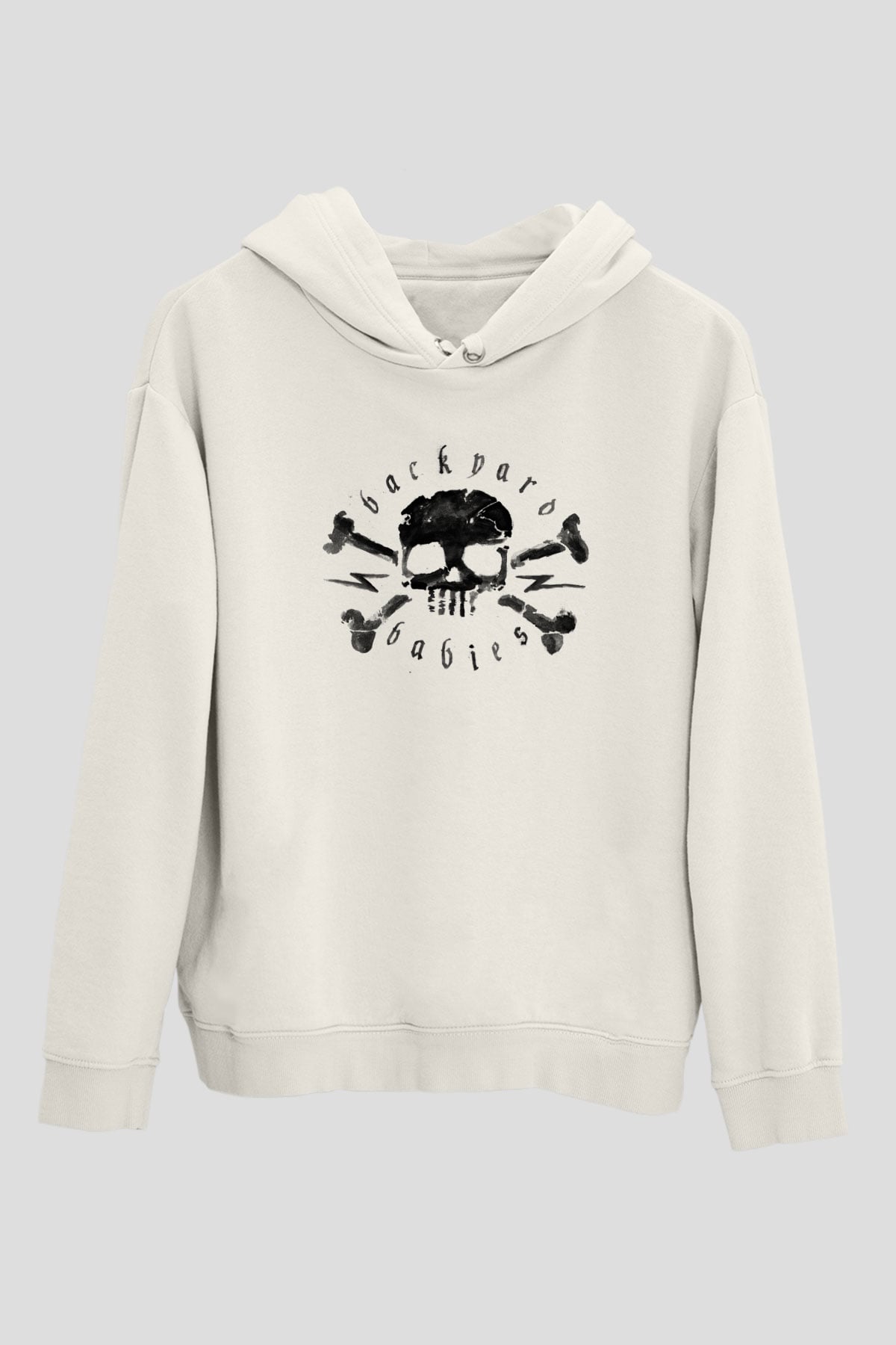 Backyard Babies Beyaz Unisex Kapüşonlu Sweatshirt