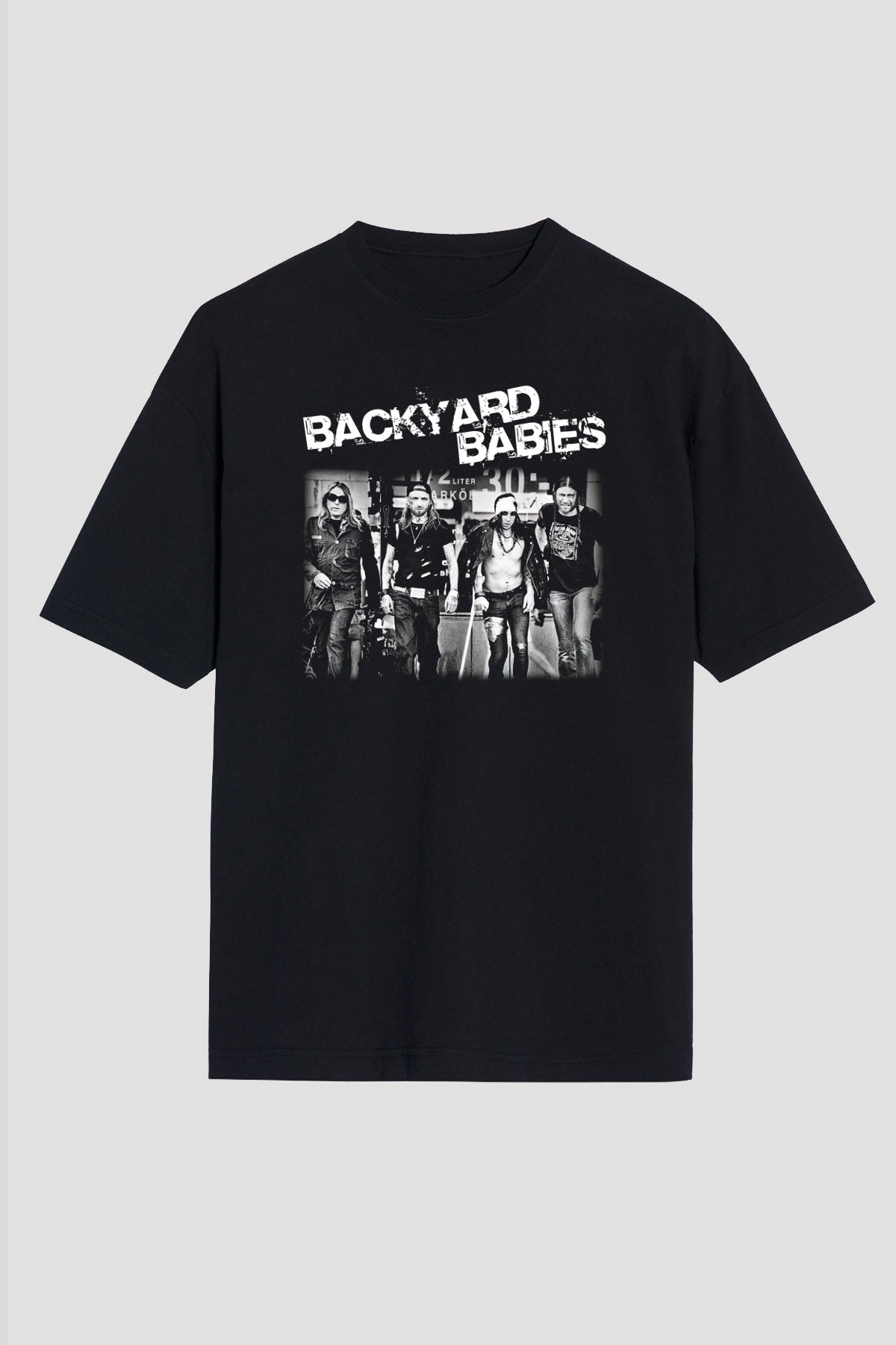 Backyard Babies Siyah Unisex Oversize Tişört T-Shirt