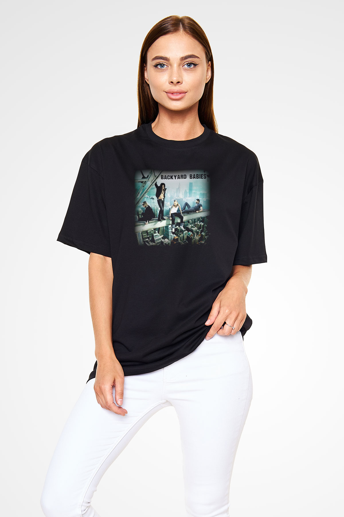 Backyard Babies Siyah Unisex Oversize Tişört T-Shirt