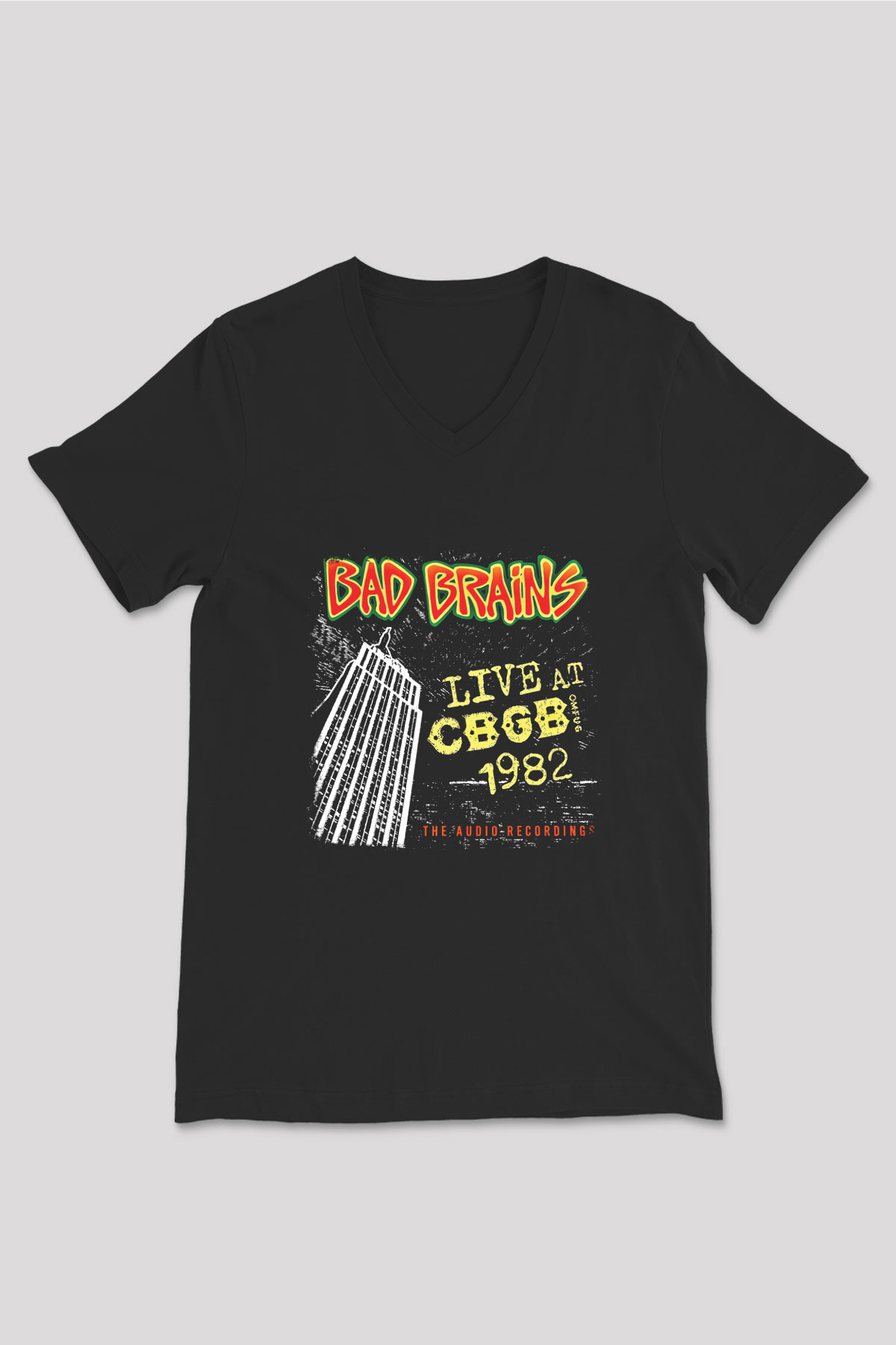 Bad Brains Baskılı Unisex Siyah V Yaka Tişört