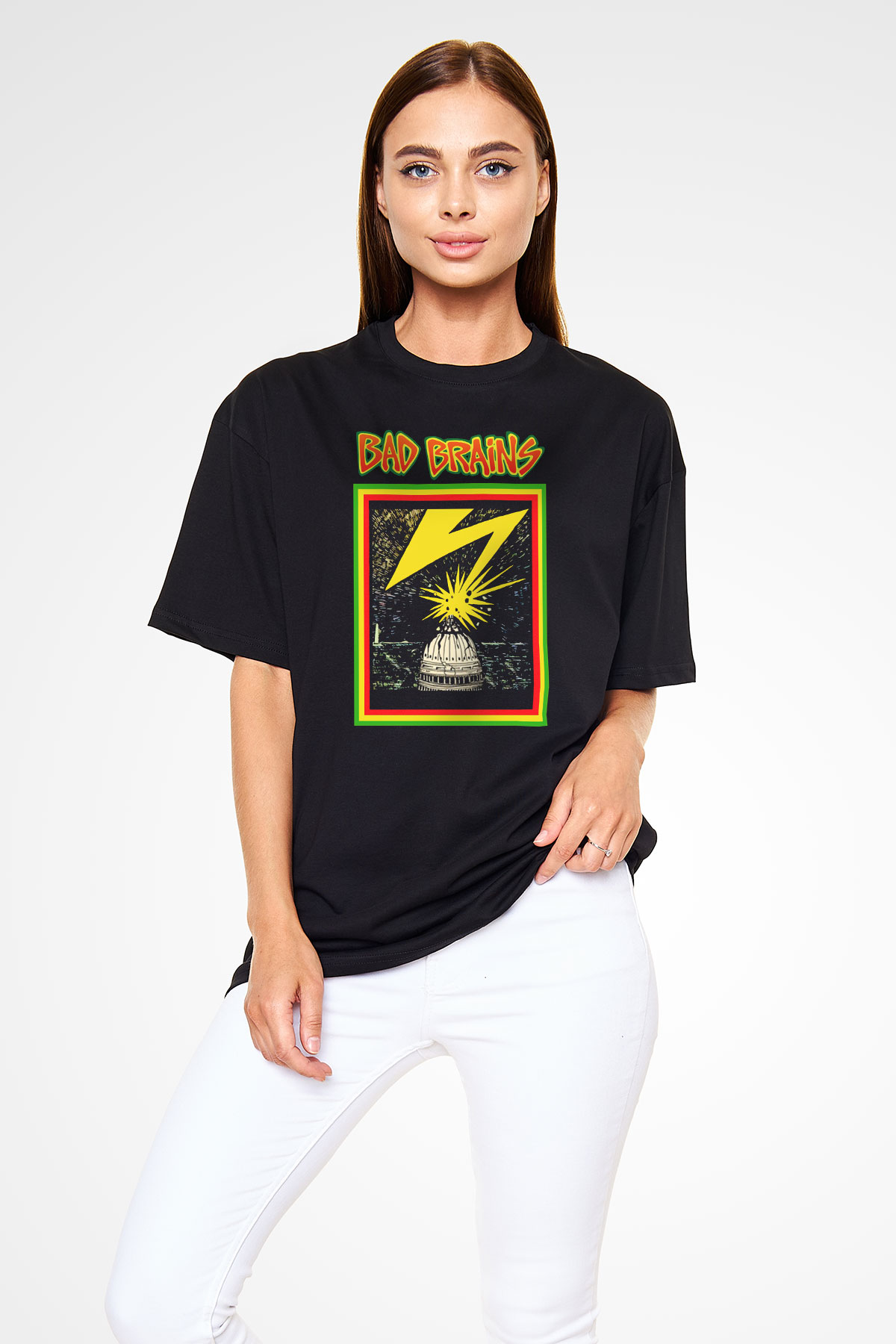 Bad Brains Siyah Unisex Oversize Tişört T-Shirt