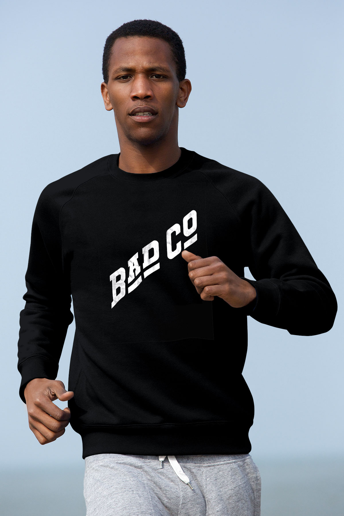 Bad Company Baskılı Unisex Siyah Sweatshirt