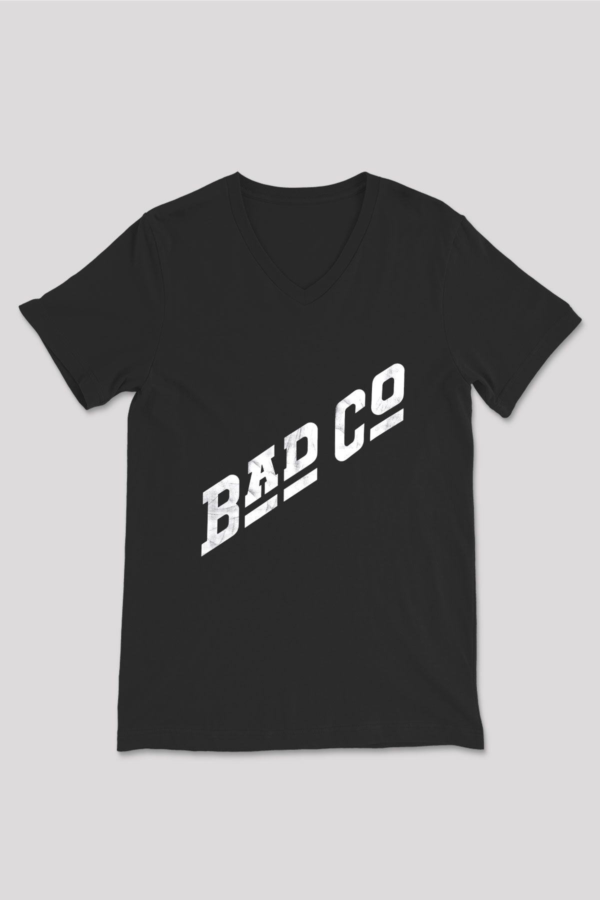 Bad Company Baskılı Unisex Siyah V Yaka Tişört