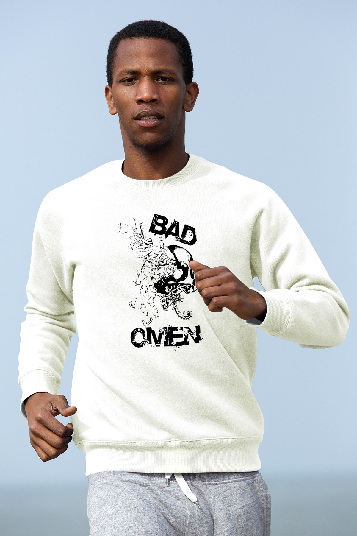 Bad Omens Baskılı Beyaz Unisex Sweatshirt