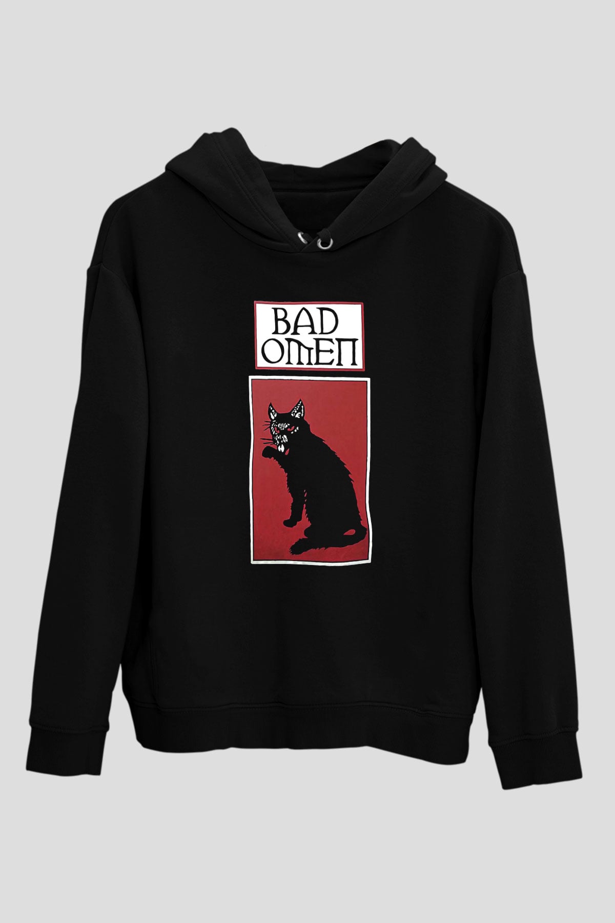 Bad Omens Baskılı Unisex Siyah Kapüşonlu Sweatshirt