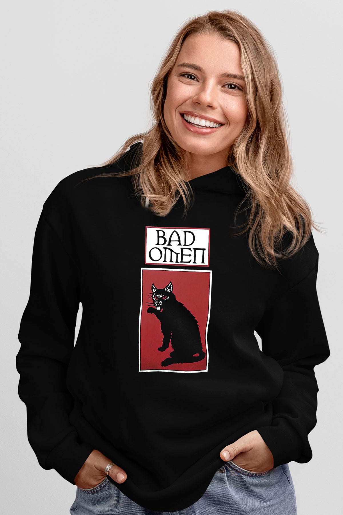 Bad Omens Baskılı Unisex Siyah Kapüşonlu Sweatshirt