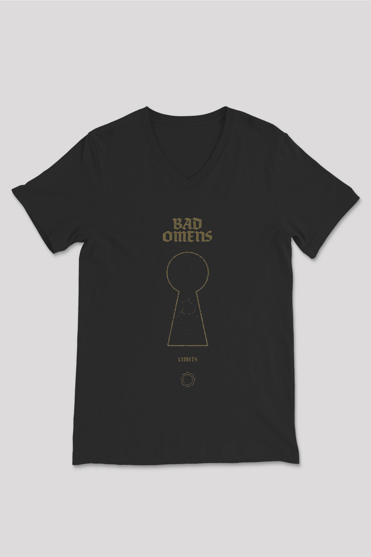 Bad Omens Baskılı Unisex Siyah V Yaka Tişört - Tshirt