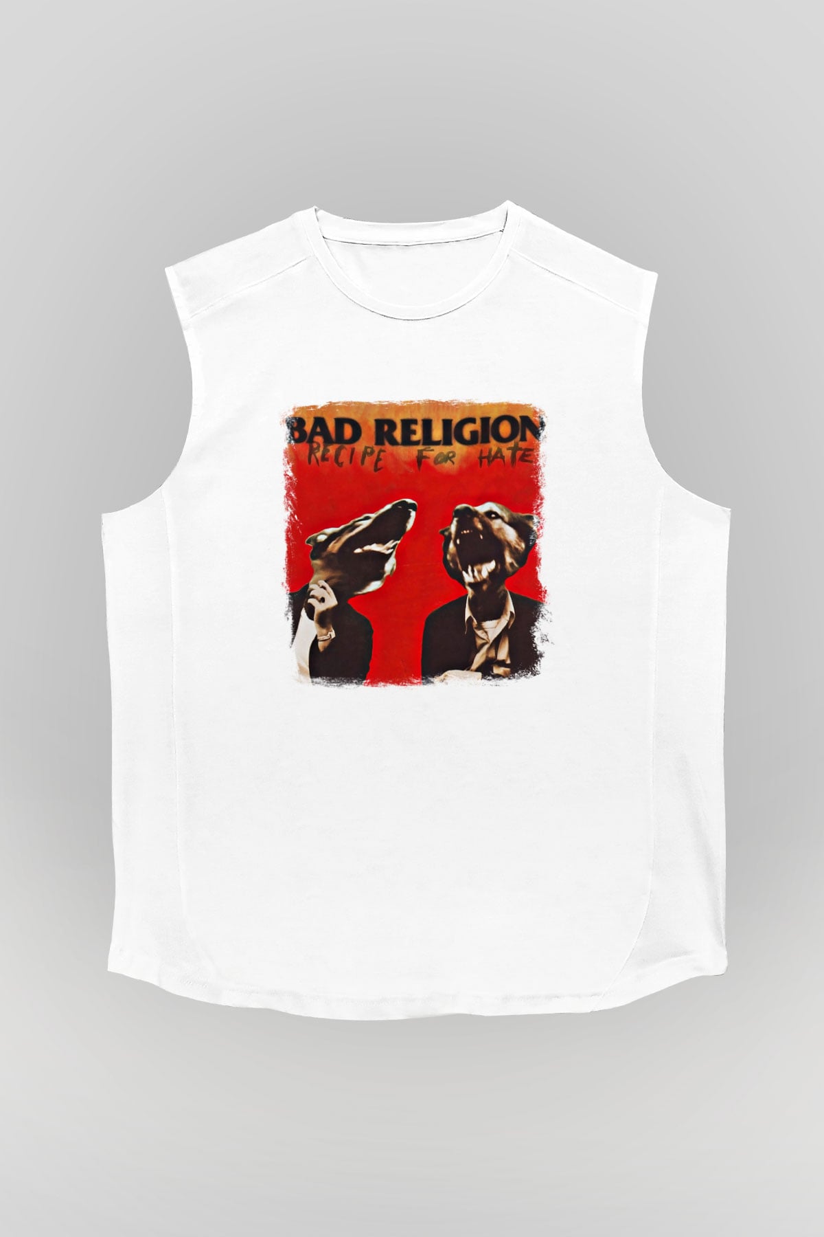 Bad Religion Baskılı Unisex Beyaz Kolsuz Tişört