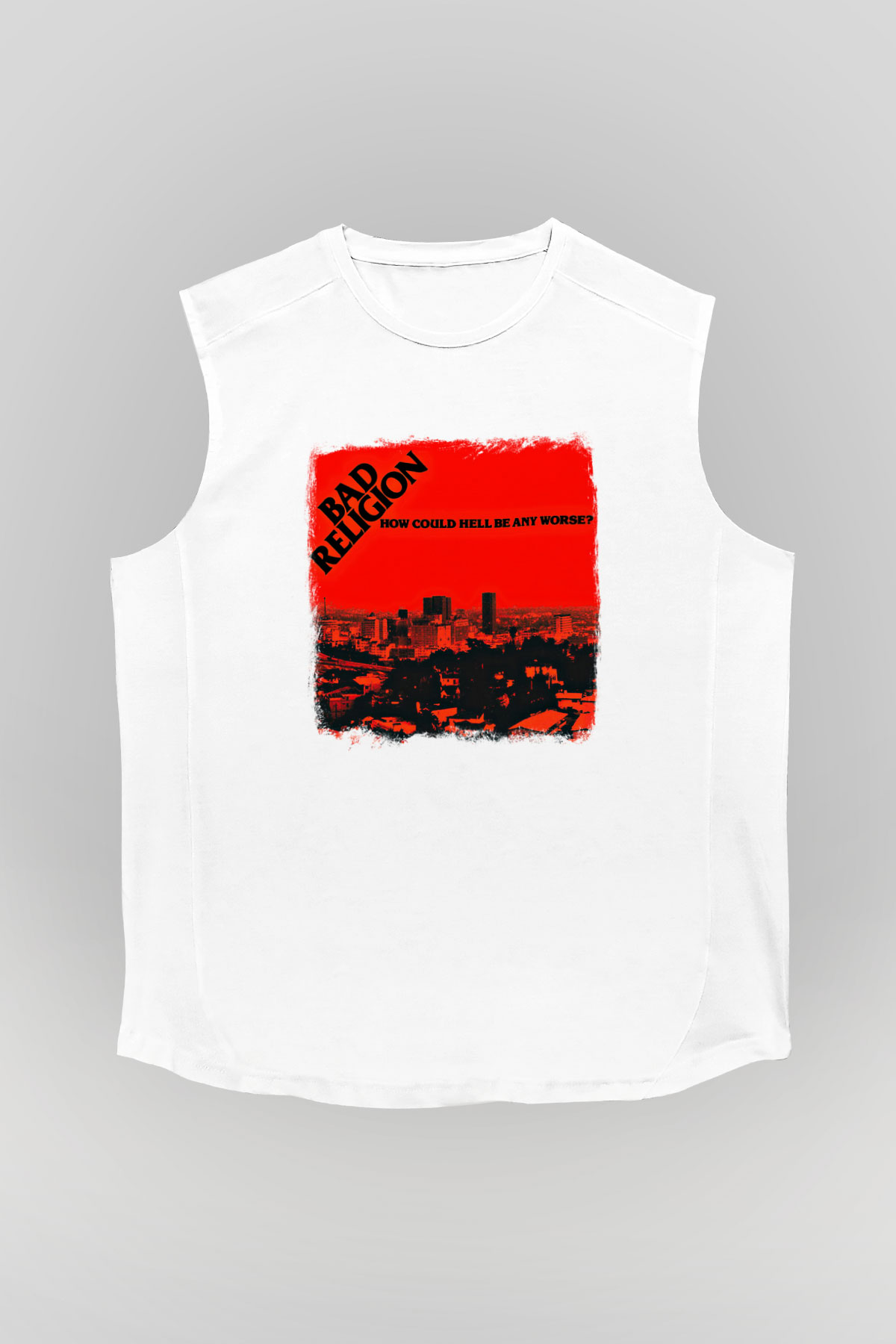 Bad Religion Baskılı Unisex Beyaz Kolsuz Tişört