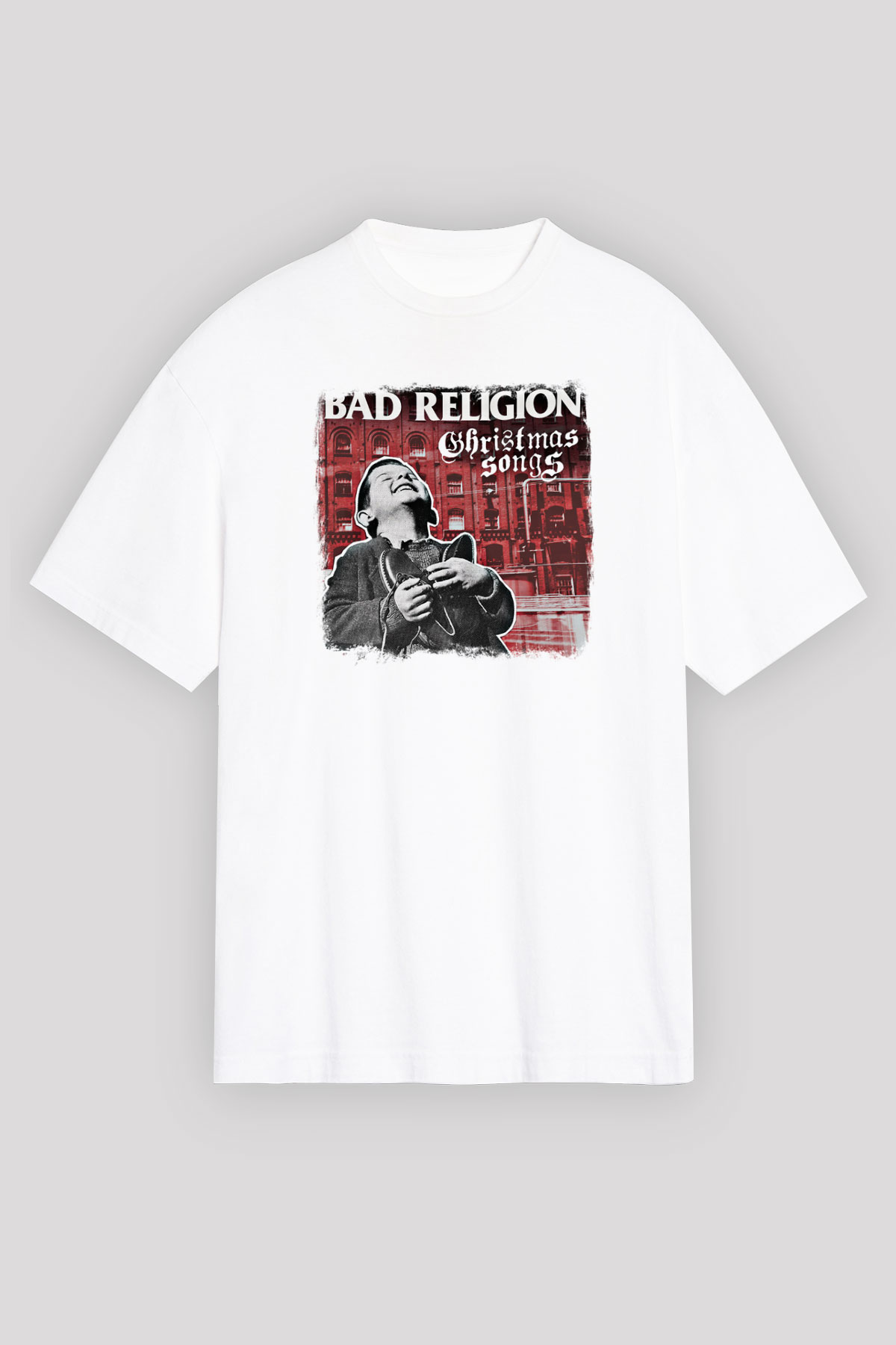 Bad Religion Baskılı Unisex Beyaz Oversize Tişört