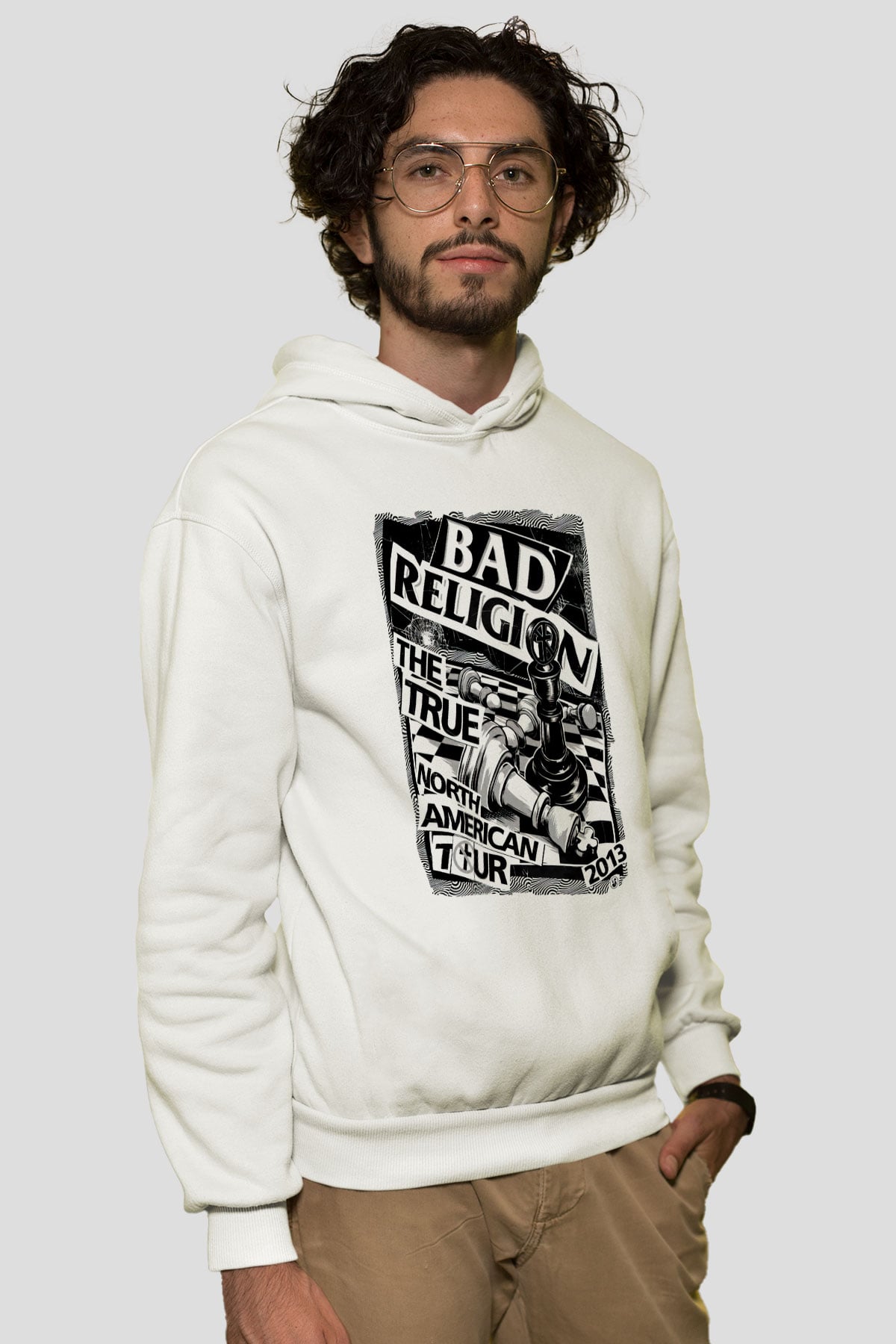 Bad Religion Beyaz Unisex Kapüşonlu Sweatshirt