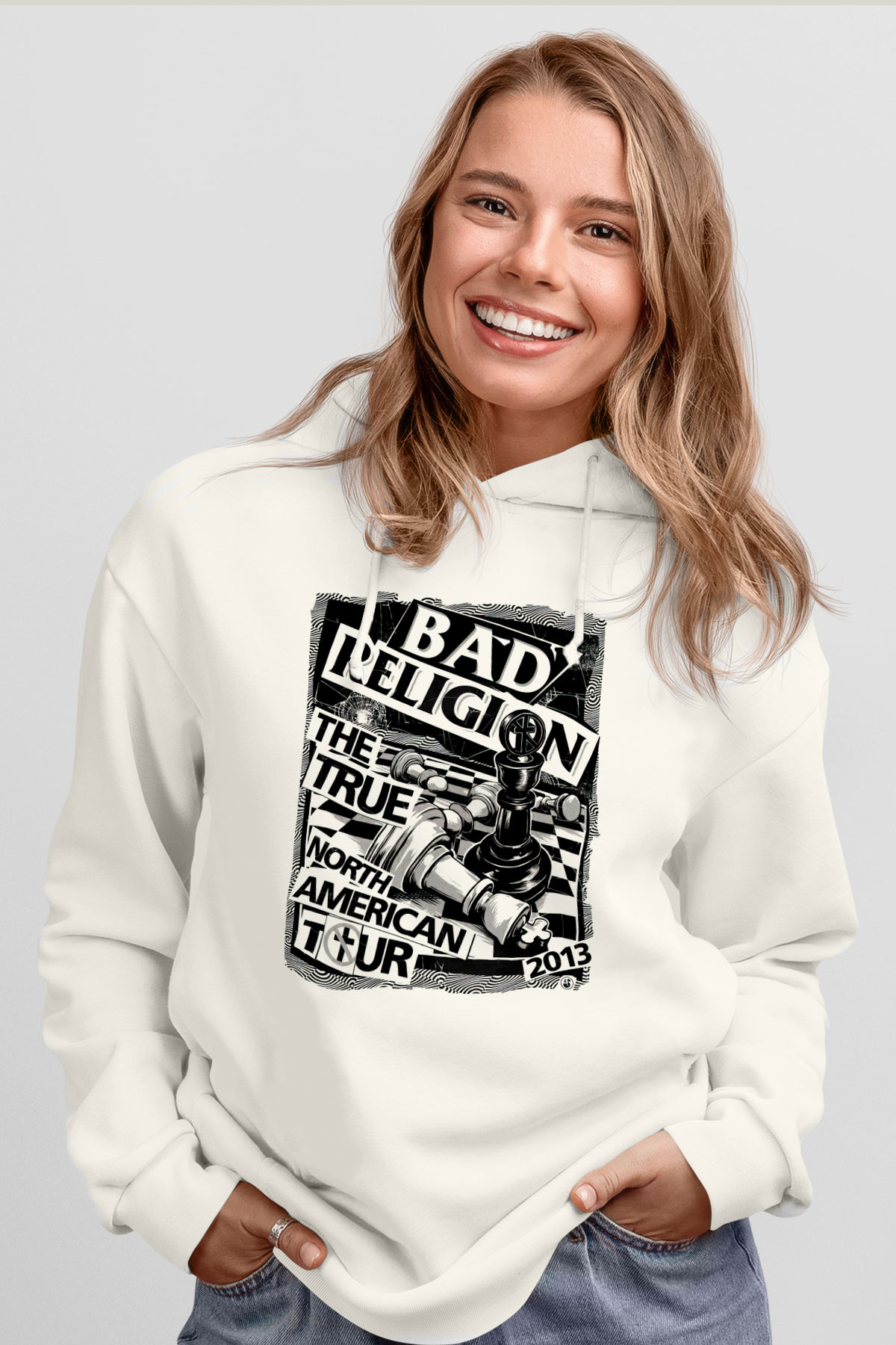 Bad Religion Beyaz Unisex Kapüşonlu Sweatshirt