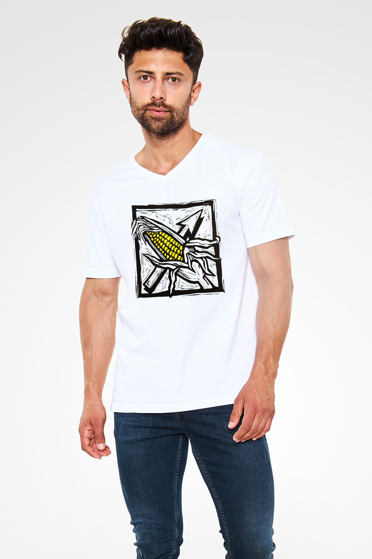 Bad Religion Beyaz Unisex V Yaka Tişört