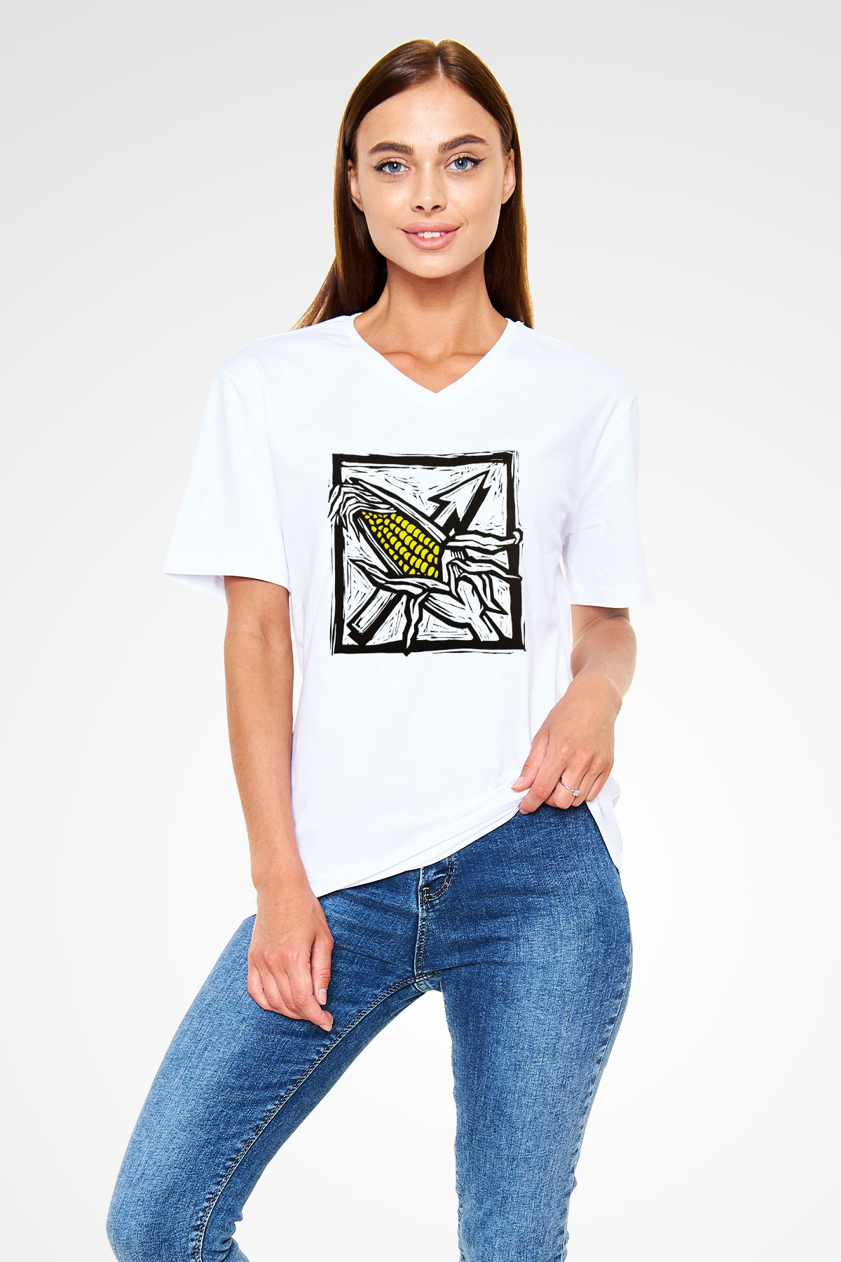Bad Religion Beyaz Unisex V Yaka Tişört