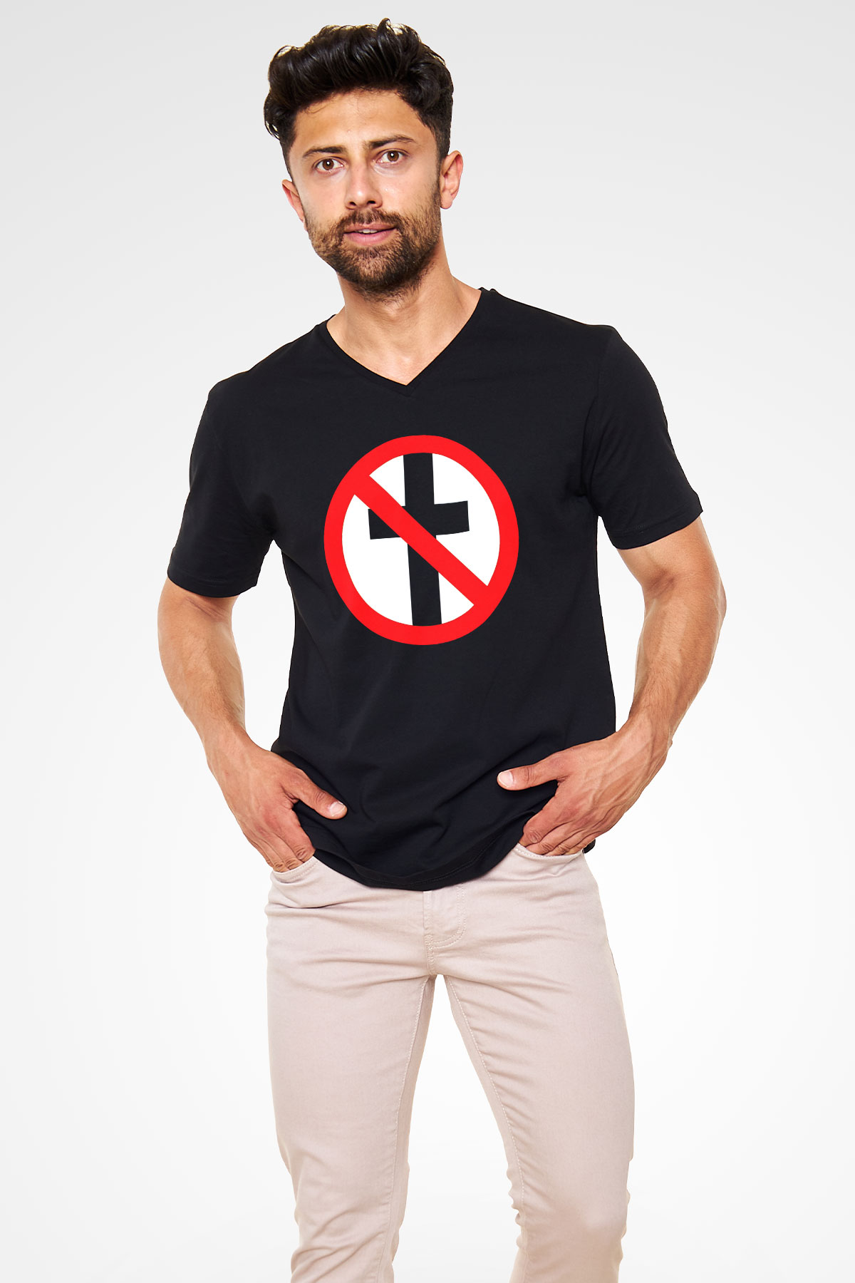 Bad Religion Siyah Unisex V Yaka Tişört T-Shirt