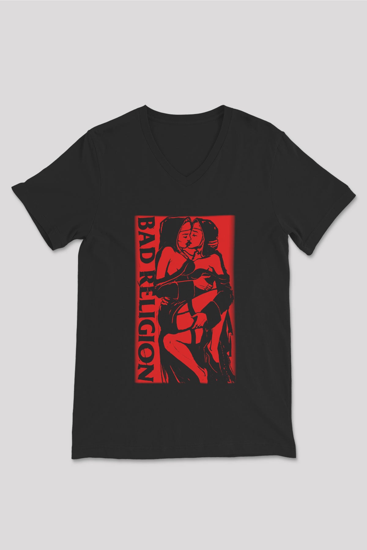 Bad Religion Siyah Unisex V Yaka Tişört T-Shirt