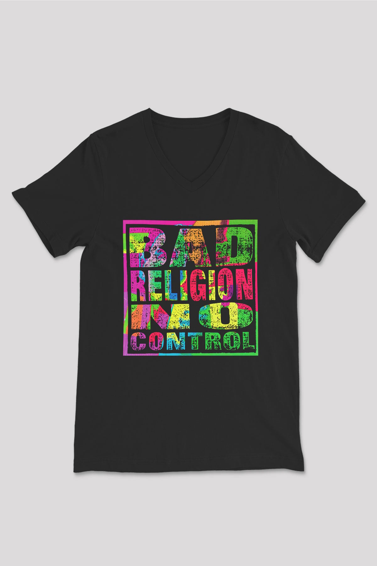 Bad Religion Siyah Unisex V Yaka Tişört T-Shirt