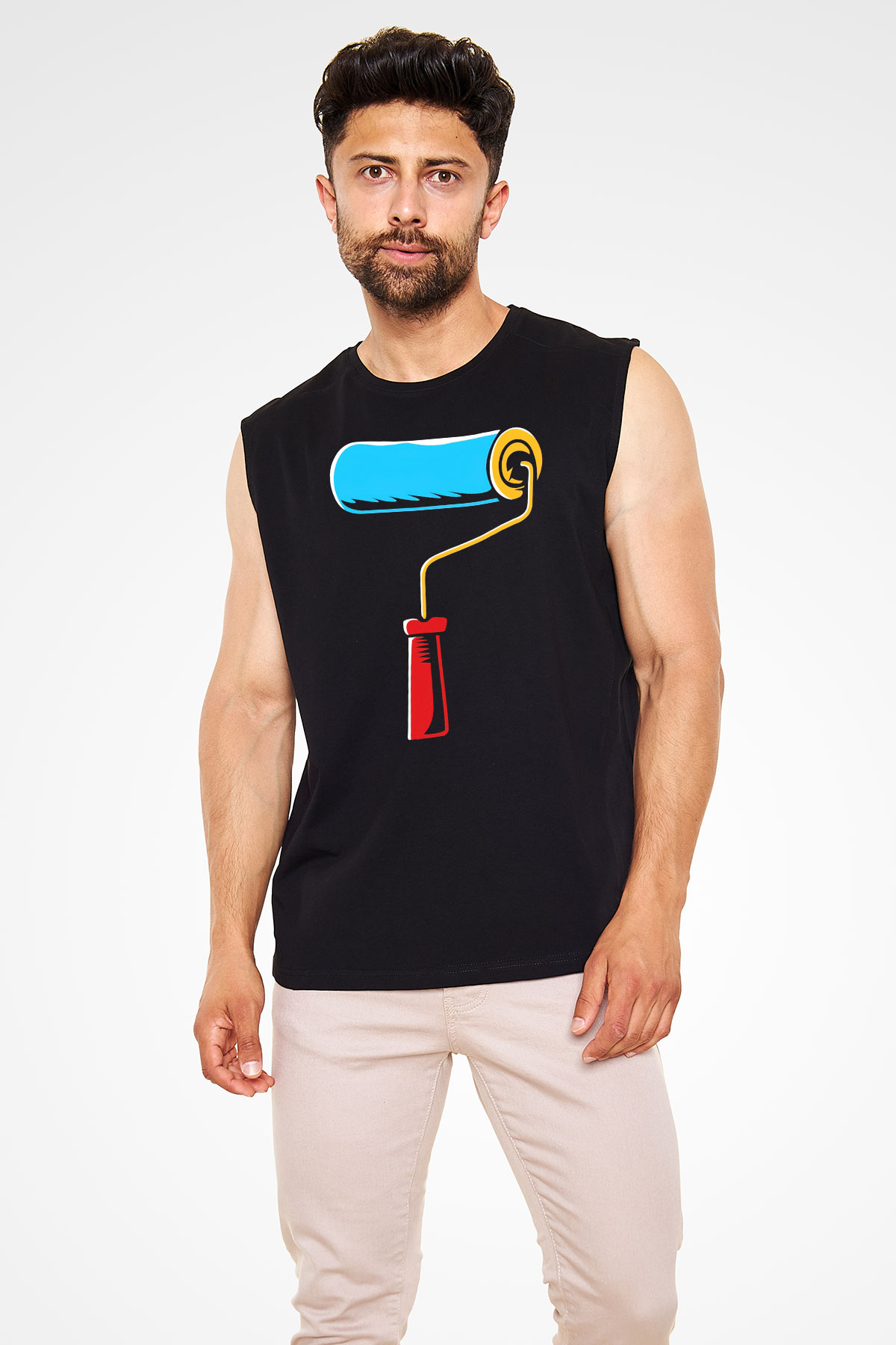 Badanacı Siyah Unisex Kolsuz Tişört