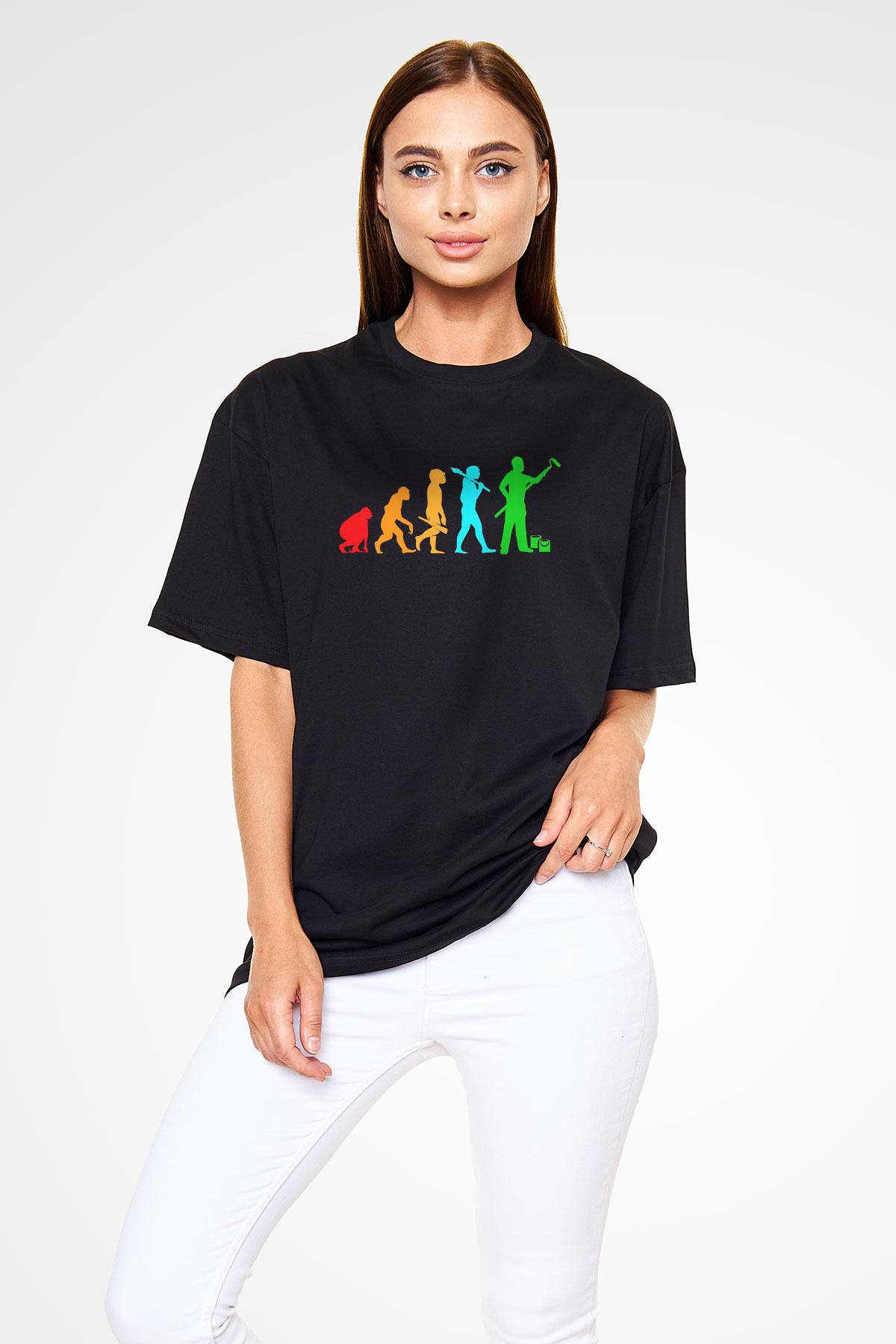 Badanacı Siyah Oversize Tişört Oversize T-shirt - TişörtFabrikası
