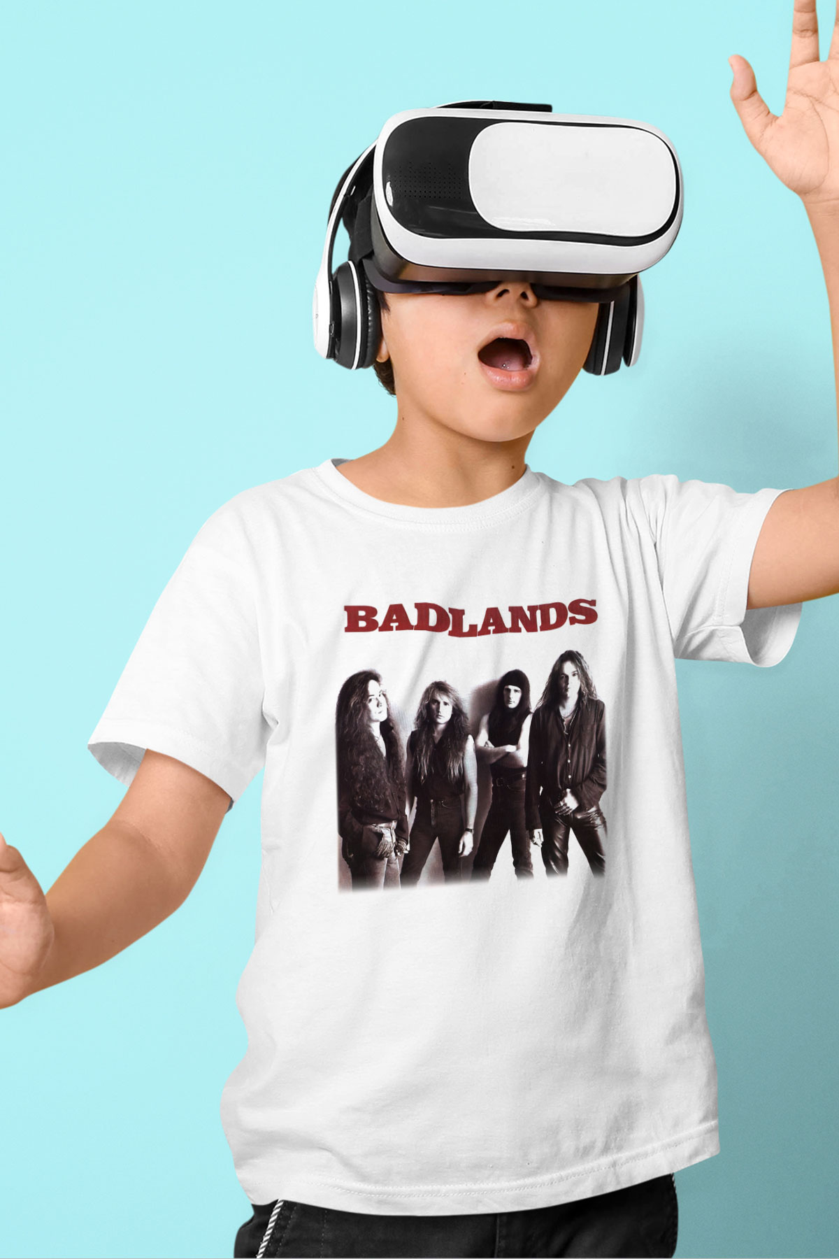 Badlands Baskılı Beyaz Unisex Çocuk Tişört