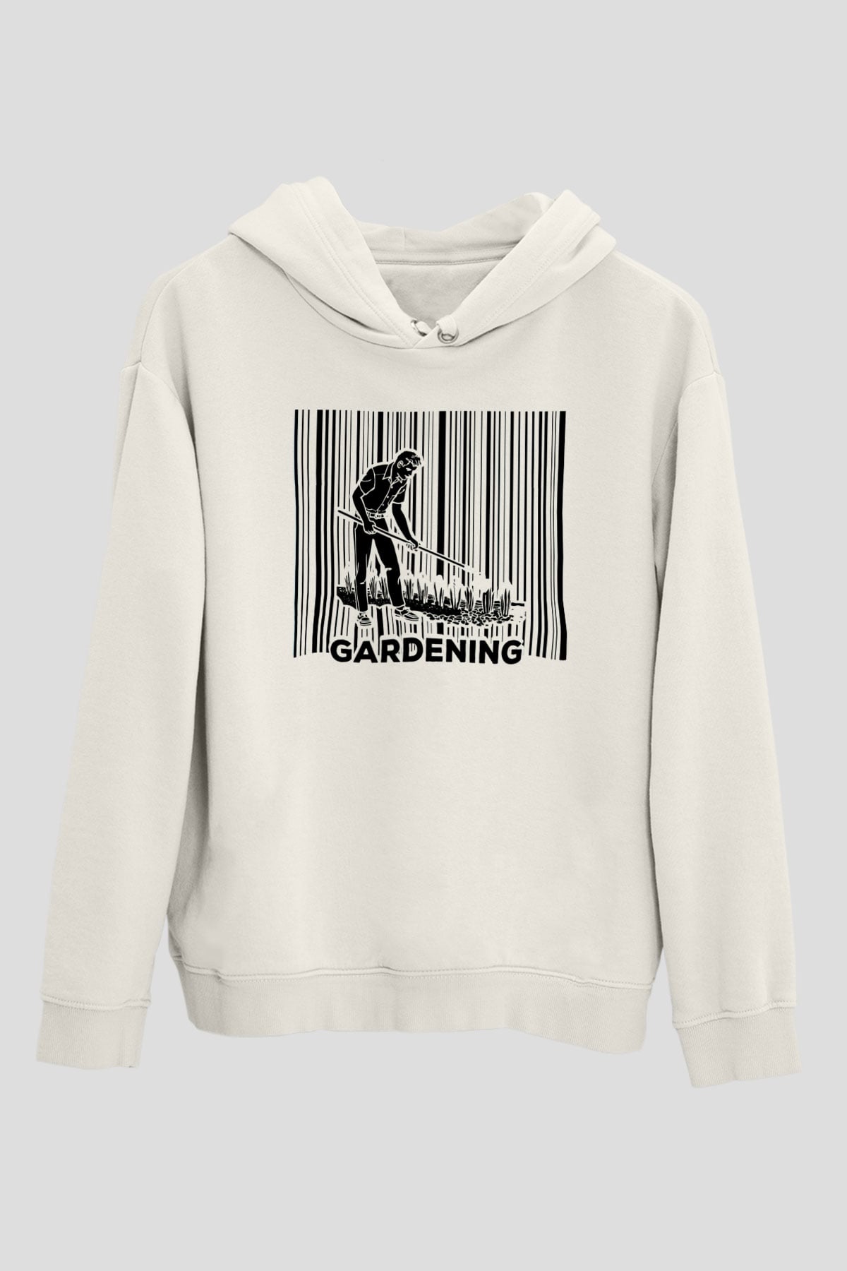 Bahçıvan Beyaz Unisex Kapüşonlu Sweatshirt