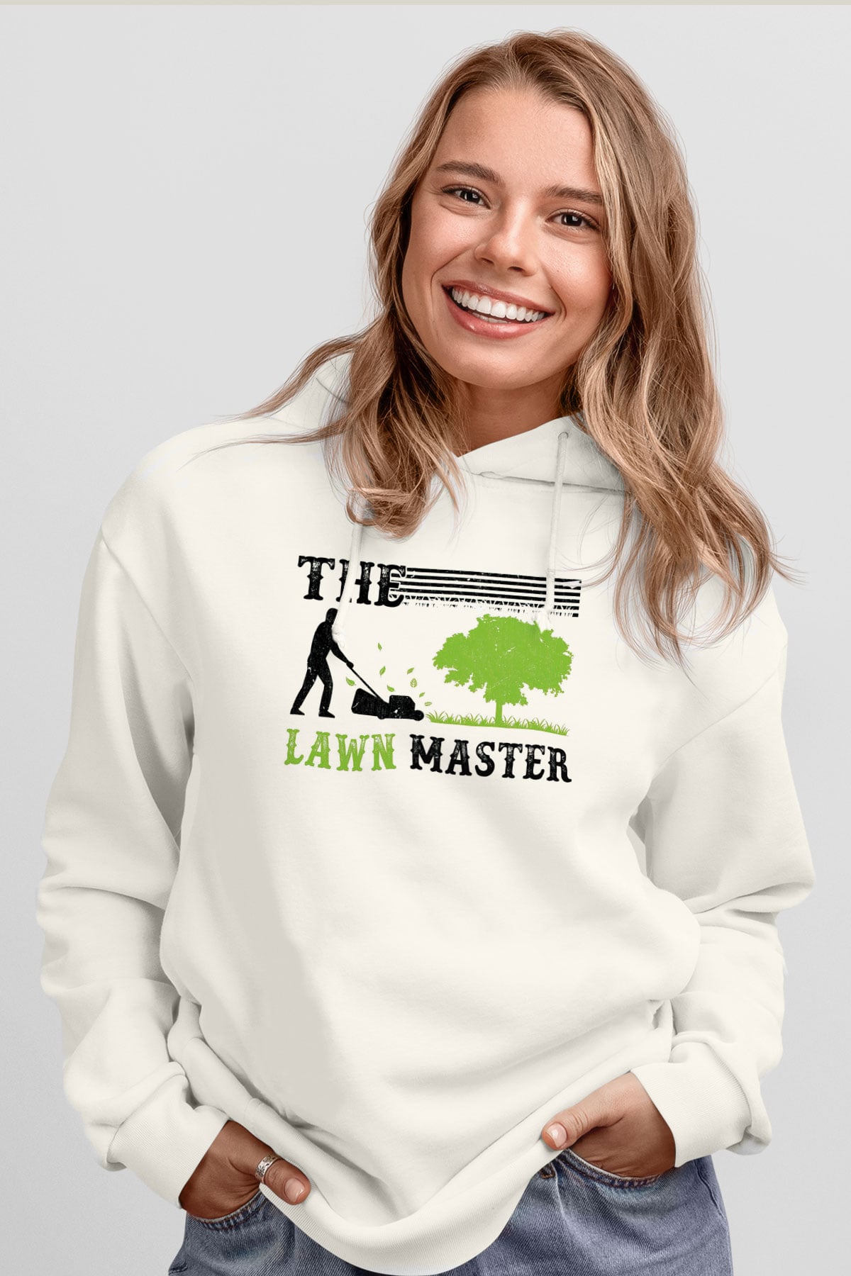 Bahçıvan Beyaz Unisex Kapüşonlu Sweatshirt