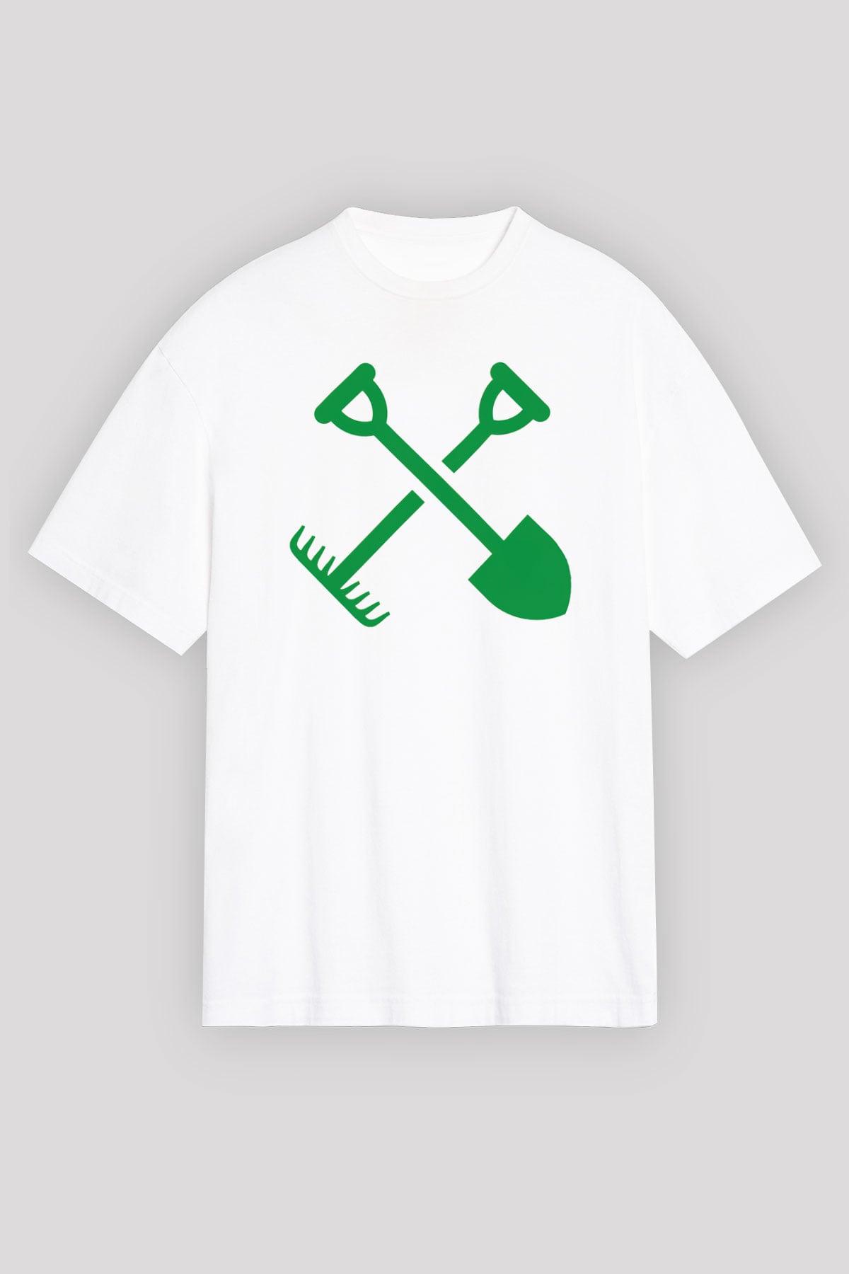 Bahçıvan Beyaz Unisex Oversize Tişört T-Shirt