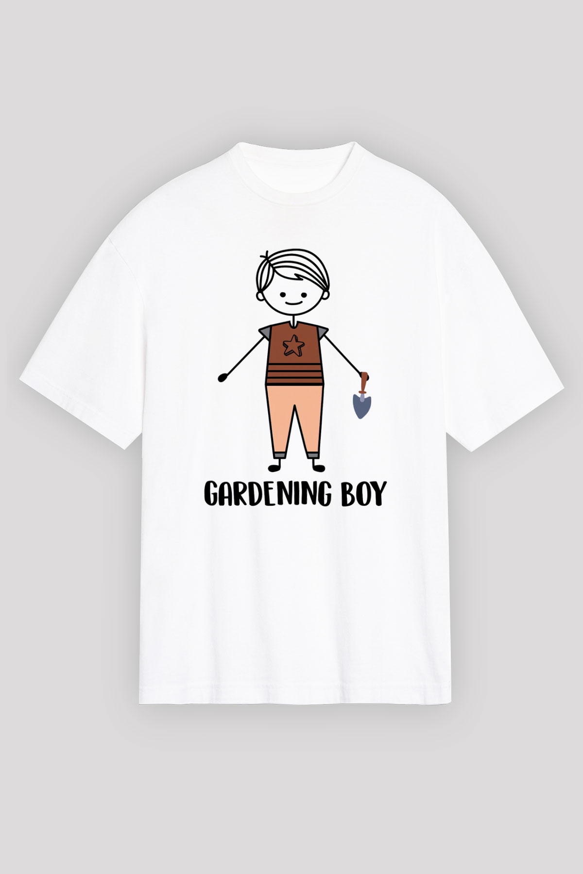 Bahçıvan Beyaz Oversize Tişört Oversize T-shirt - TişörtFabrikası