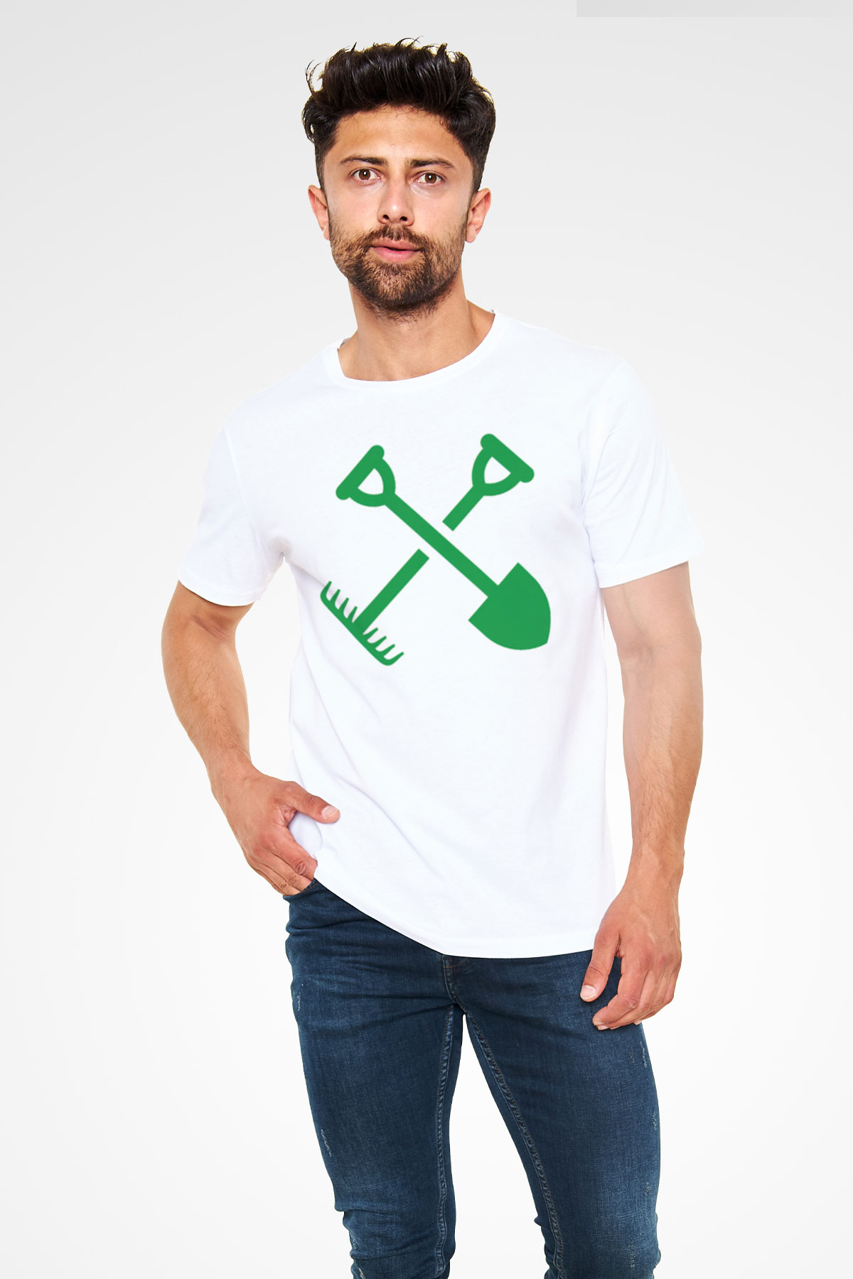 Bahçıvan Beyaz Unisex Tişört T-Shirt - TişörtFabrikası