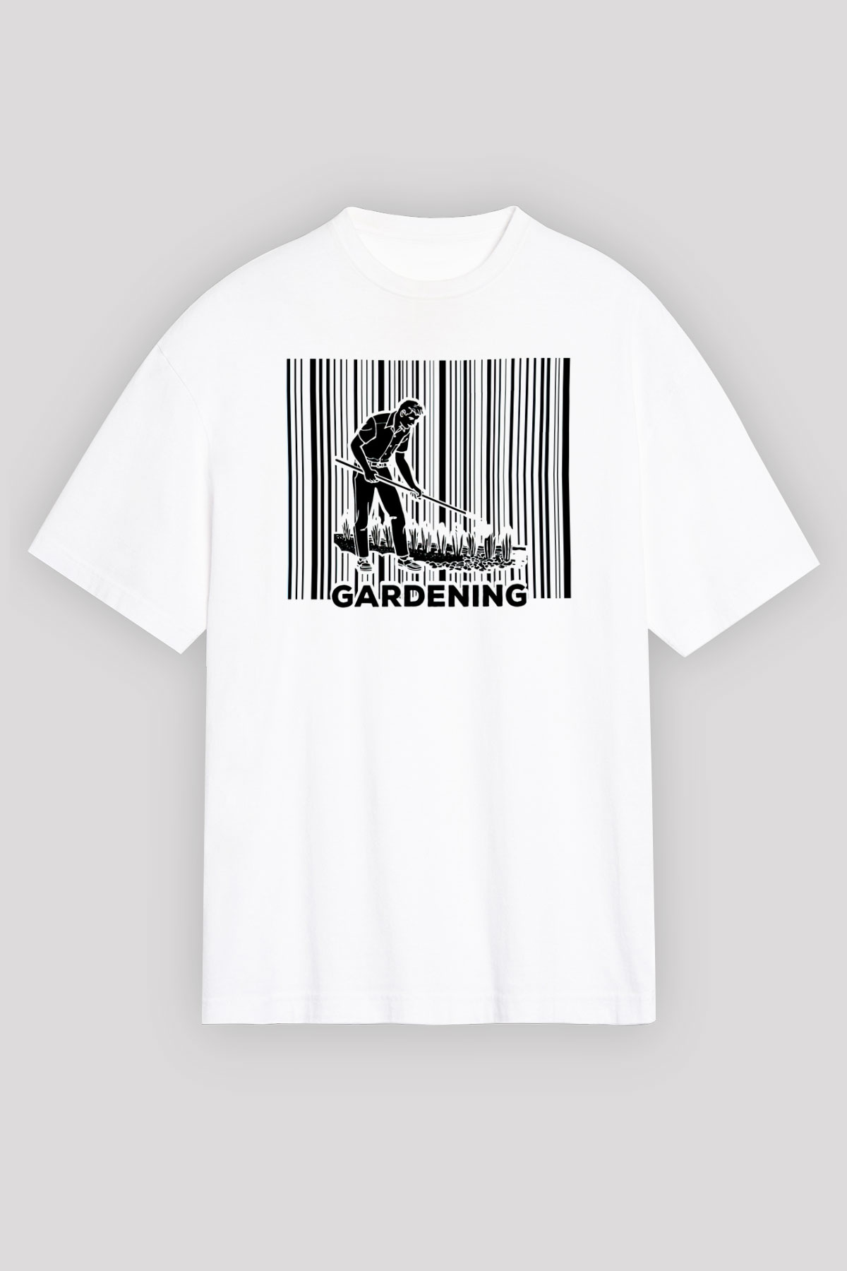 Bahçıvan Beyaz Oversize Tişört Oversize T-shirt - TişörtFabrikası