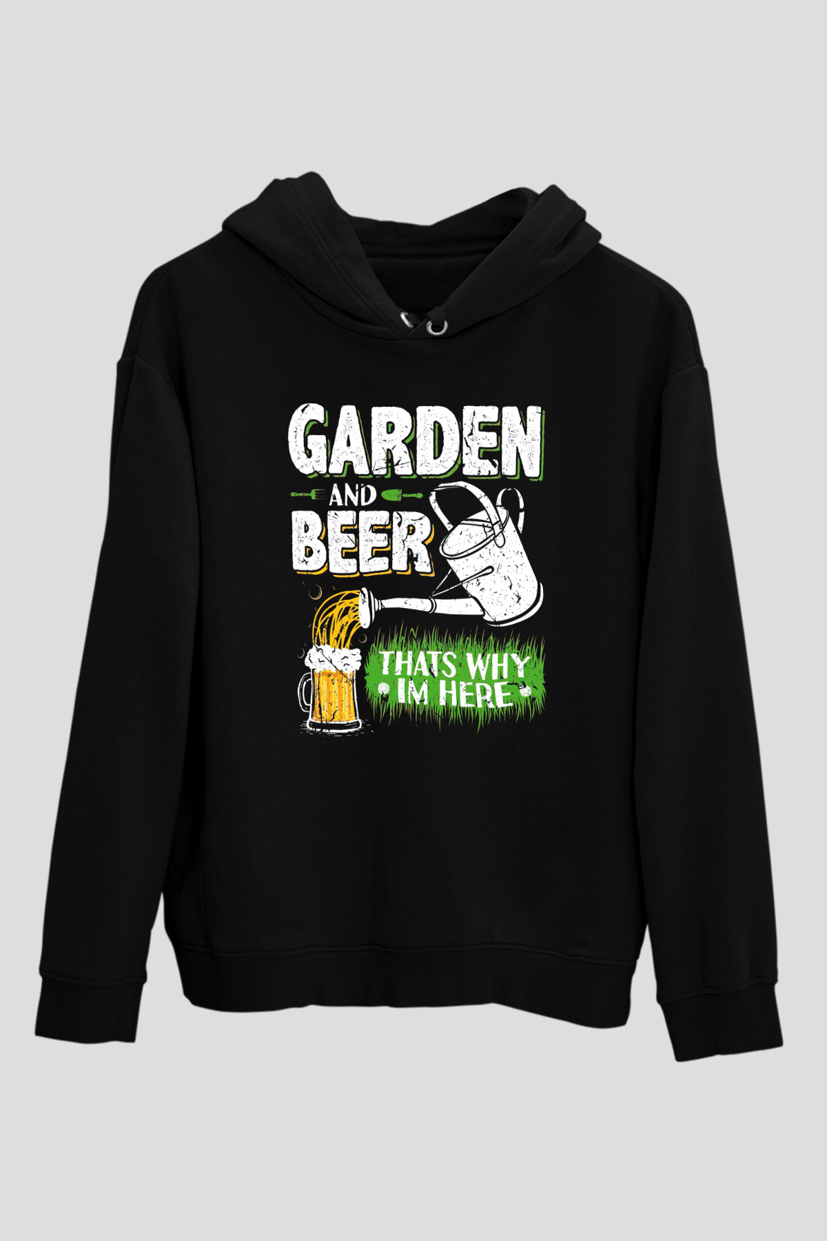 Bahçıvan Siyah Unisex Kapüşonlu Sweatshirt