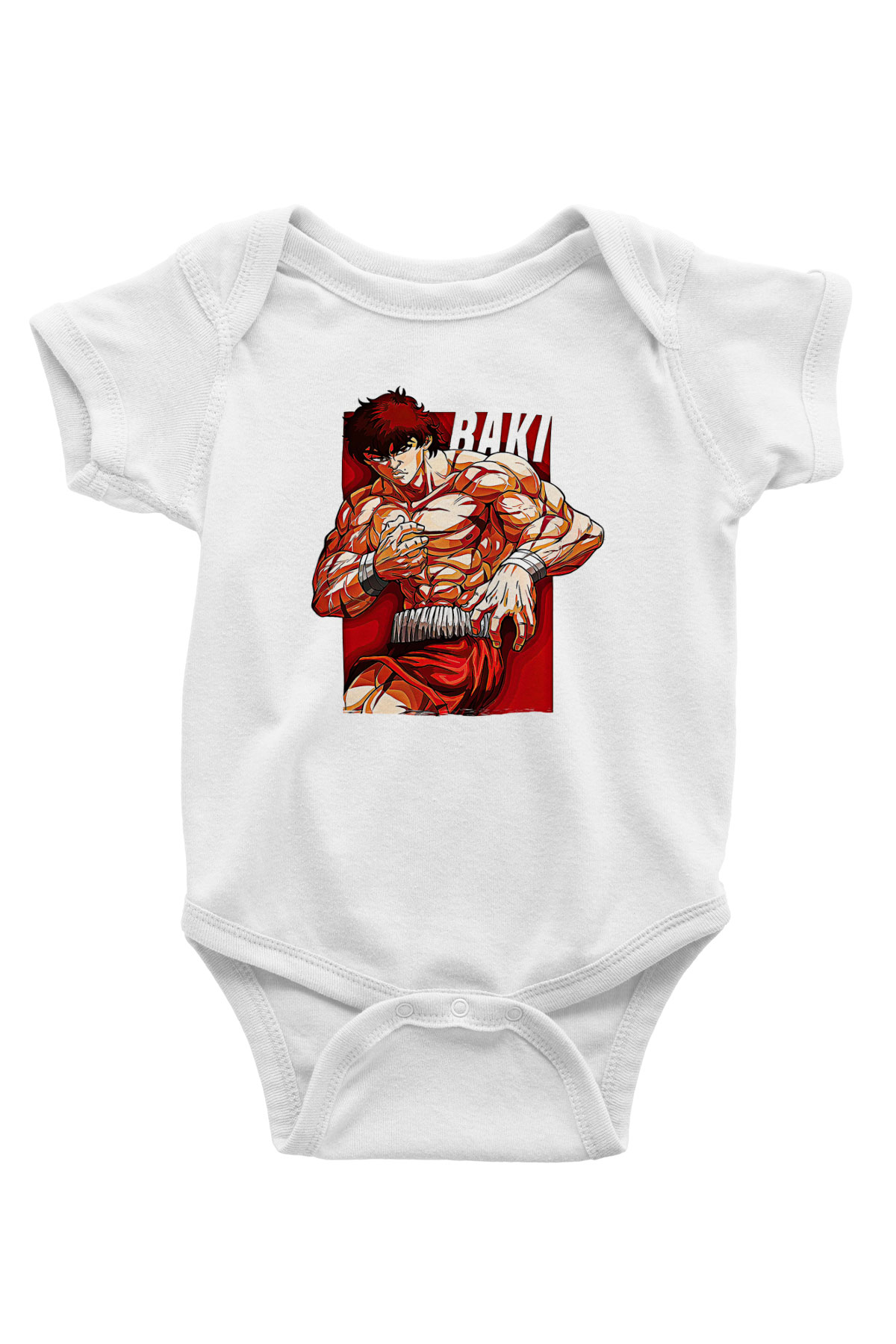 Baki The Grappler Baskılı Beyaz Unisex Bebek Body - Zıbın