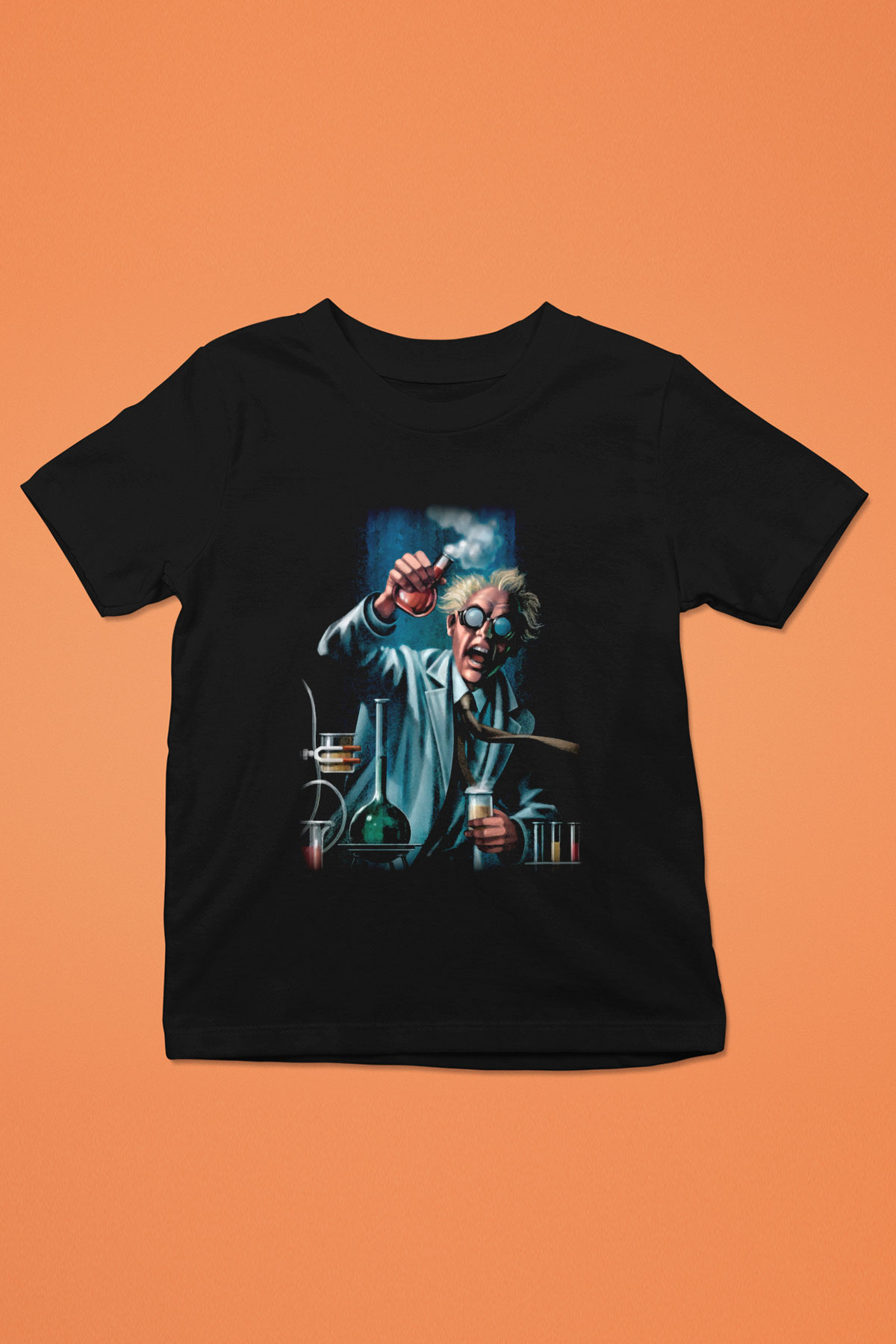 Bakteriyolog Baskılı Siyah Unisex Çocuk Tişört