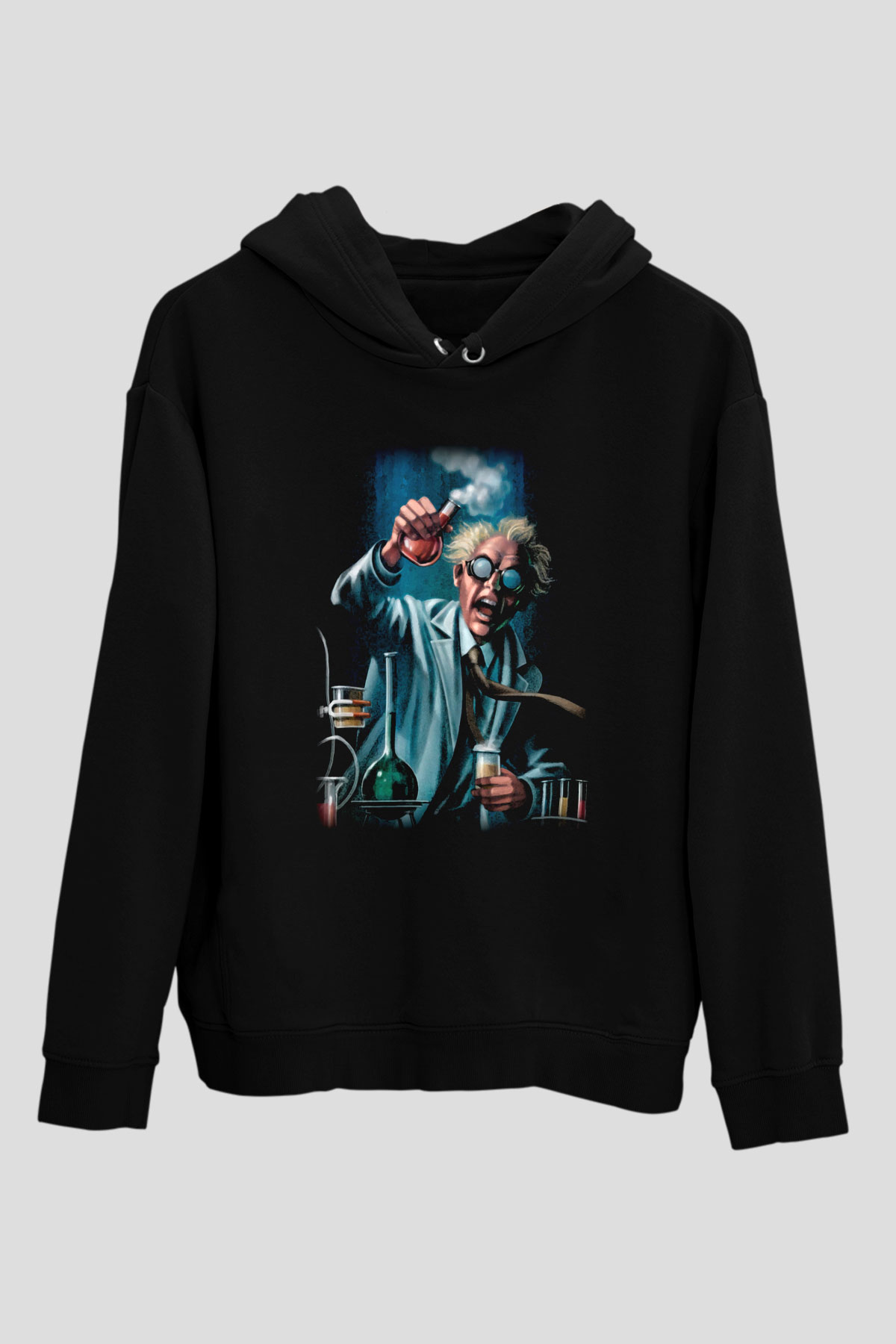 Bakteriyolog Siyah Unisex Kapşonlu Sweatshirt