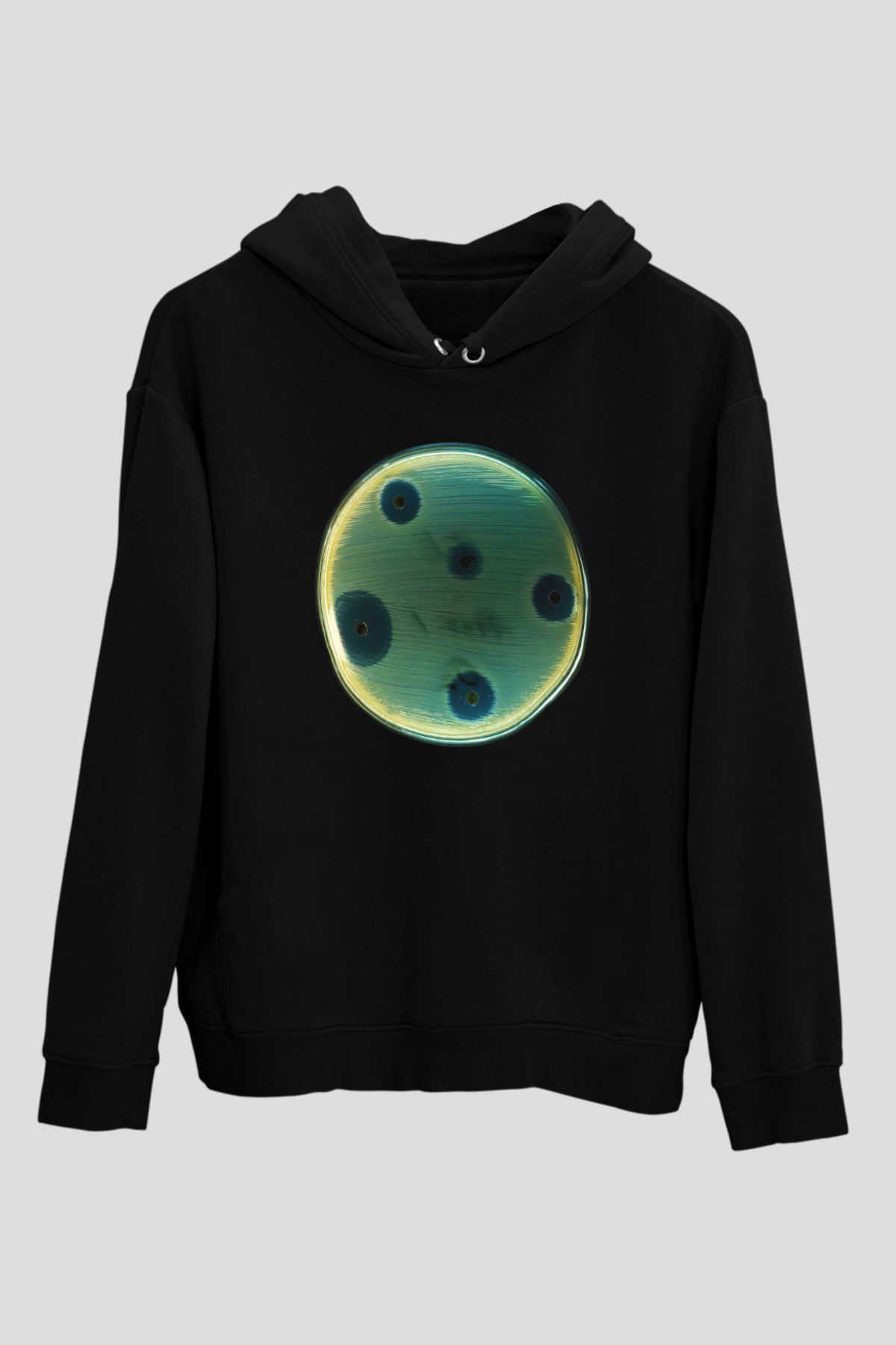 Bakteriyolog Siyah Unisex Kapşonlu Sweatshirt