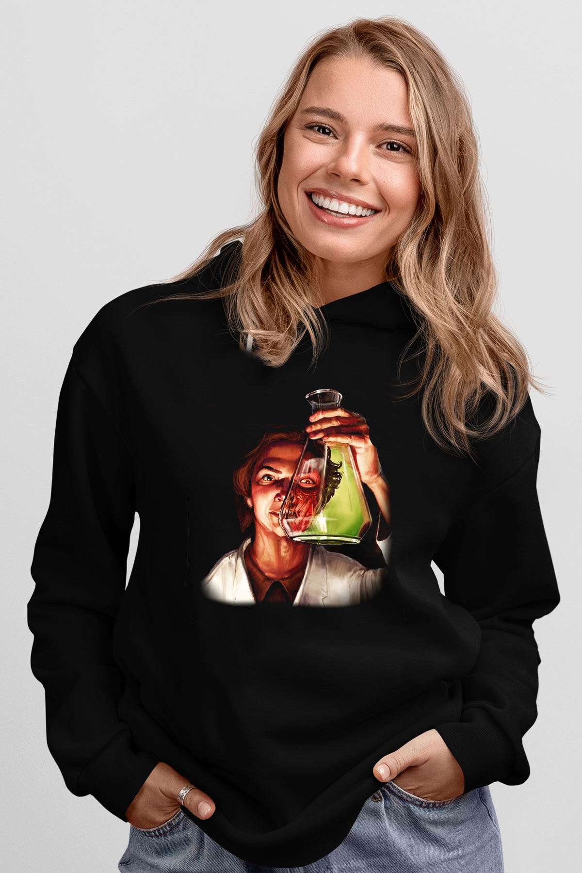 Bakteriyolog Siyah Unisex Kapşonlu Sweatshirt